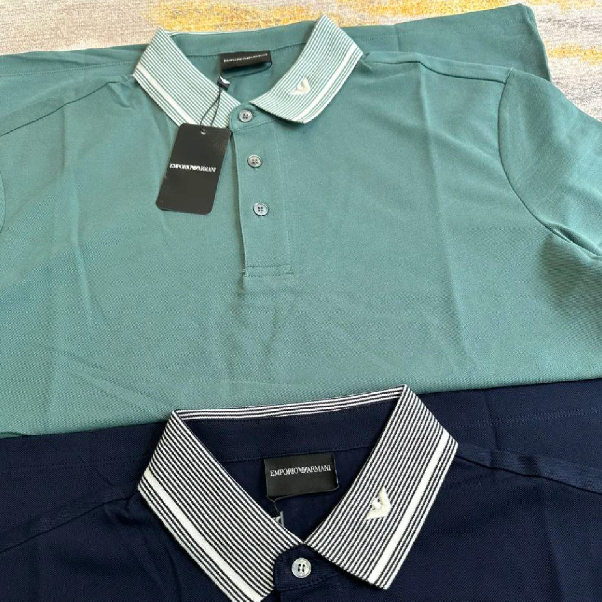 Emporio Armani Contrast Striped Collar & Cuff Polo-05