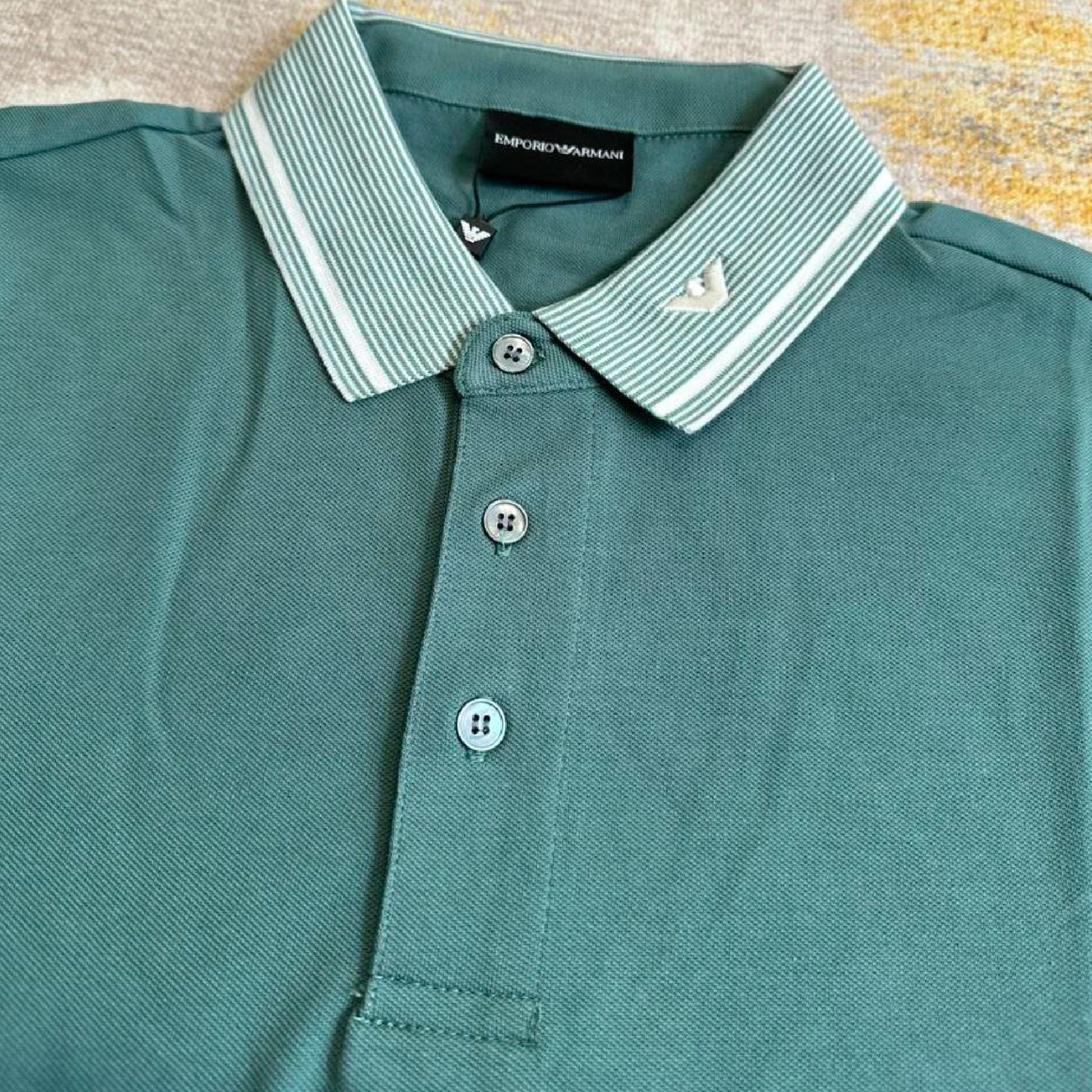 Emporio Armani Contrast Striped Collar & Cuff Polo-04