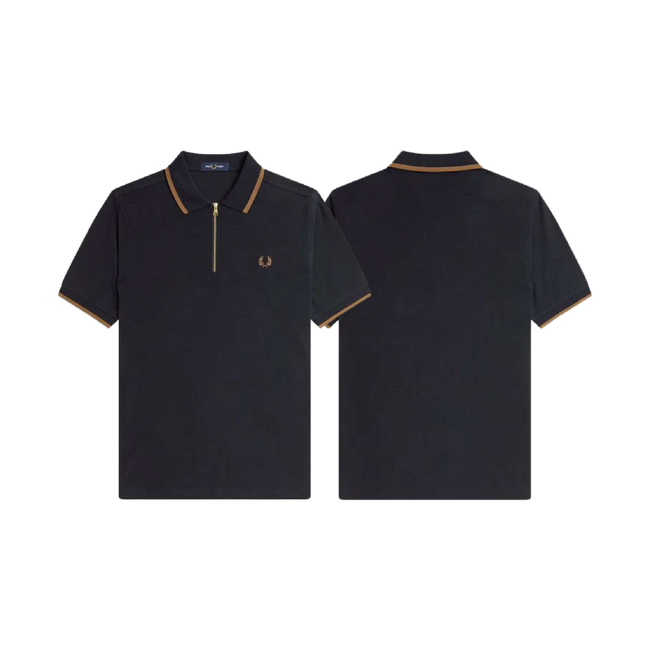 Fred Perry Half-Zip Collar Polo Shirt in Black-01