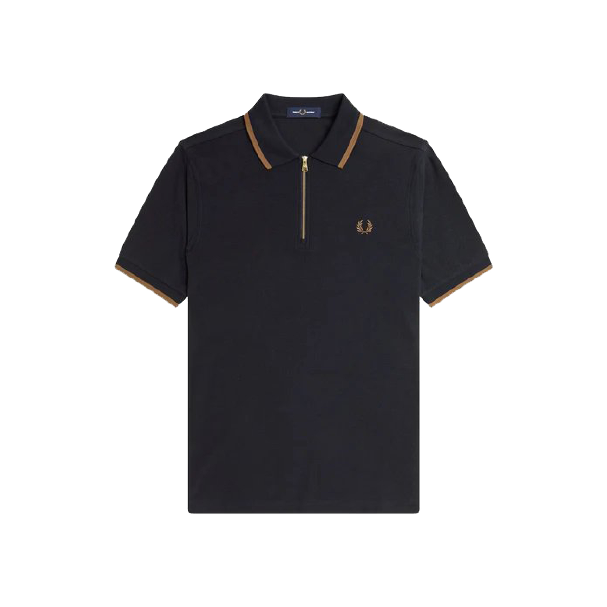 Fred Perry Half-Zip Collar Polo Shirt in Black-02