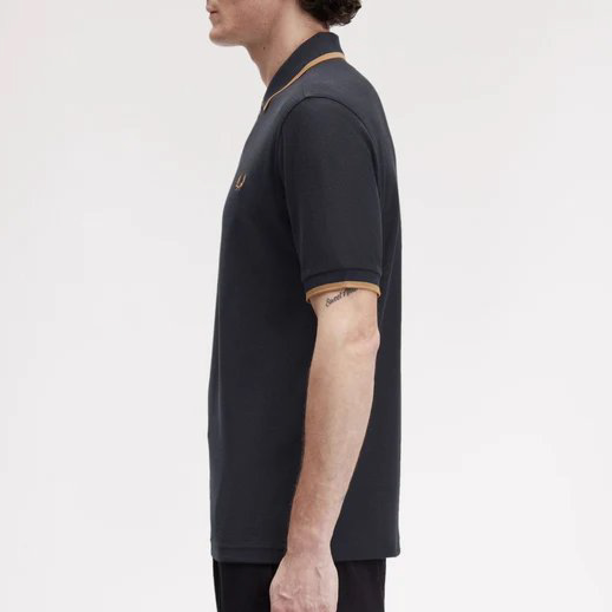 Fred Perry Half-Zip Collar Polo Shirt in Black-06