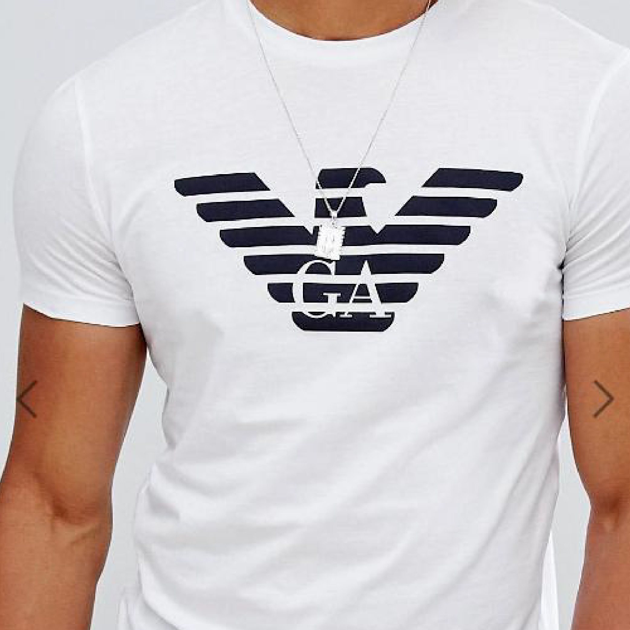 Emporio Armani Big Eagle Camo Logo White Tee-03