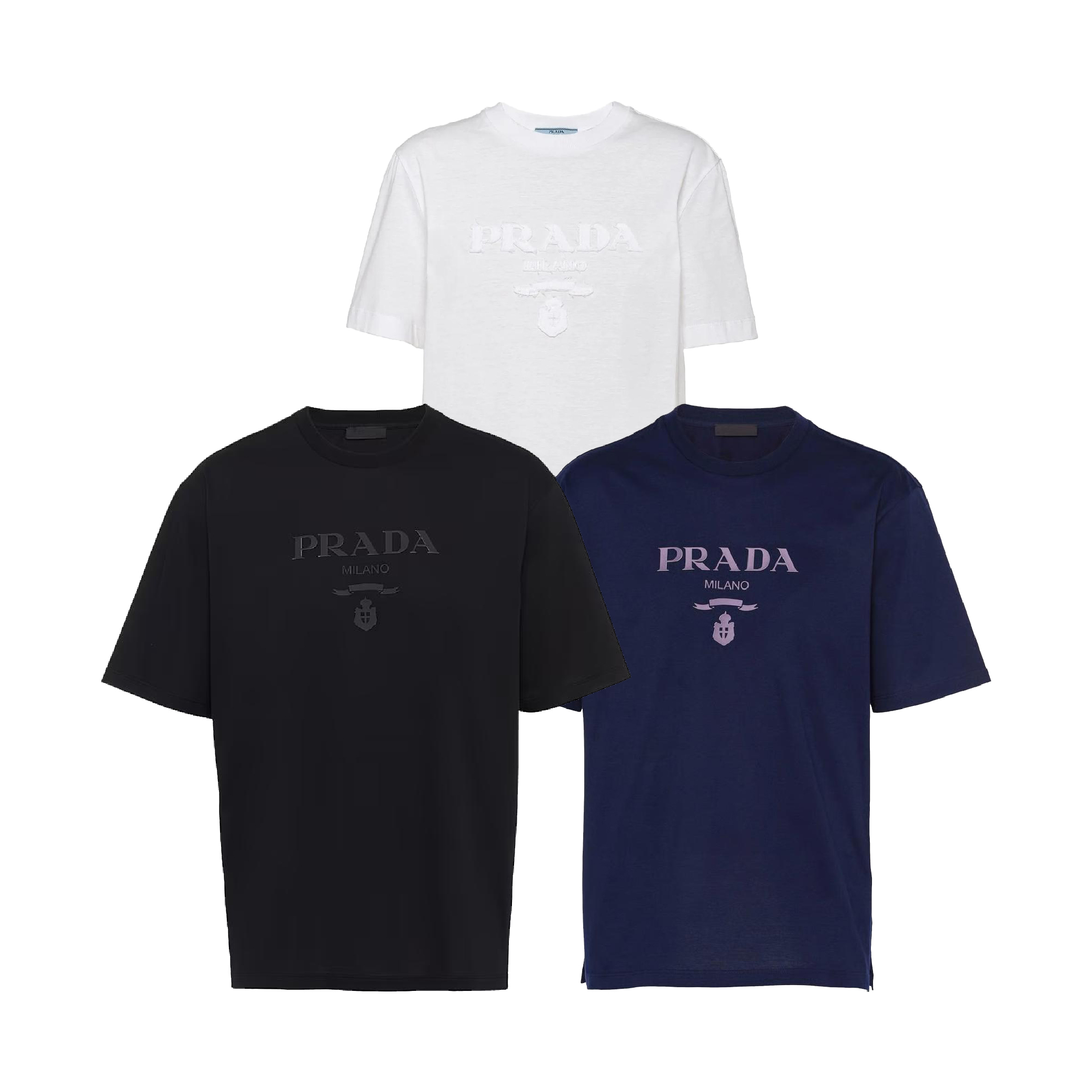 Prada Milano Centre Logo Crewneck Tee-01