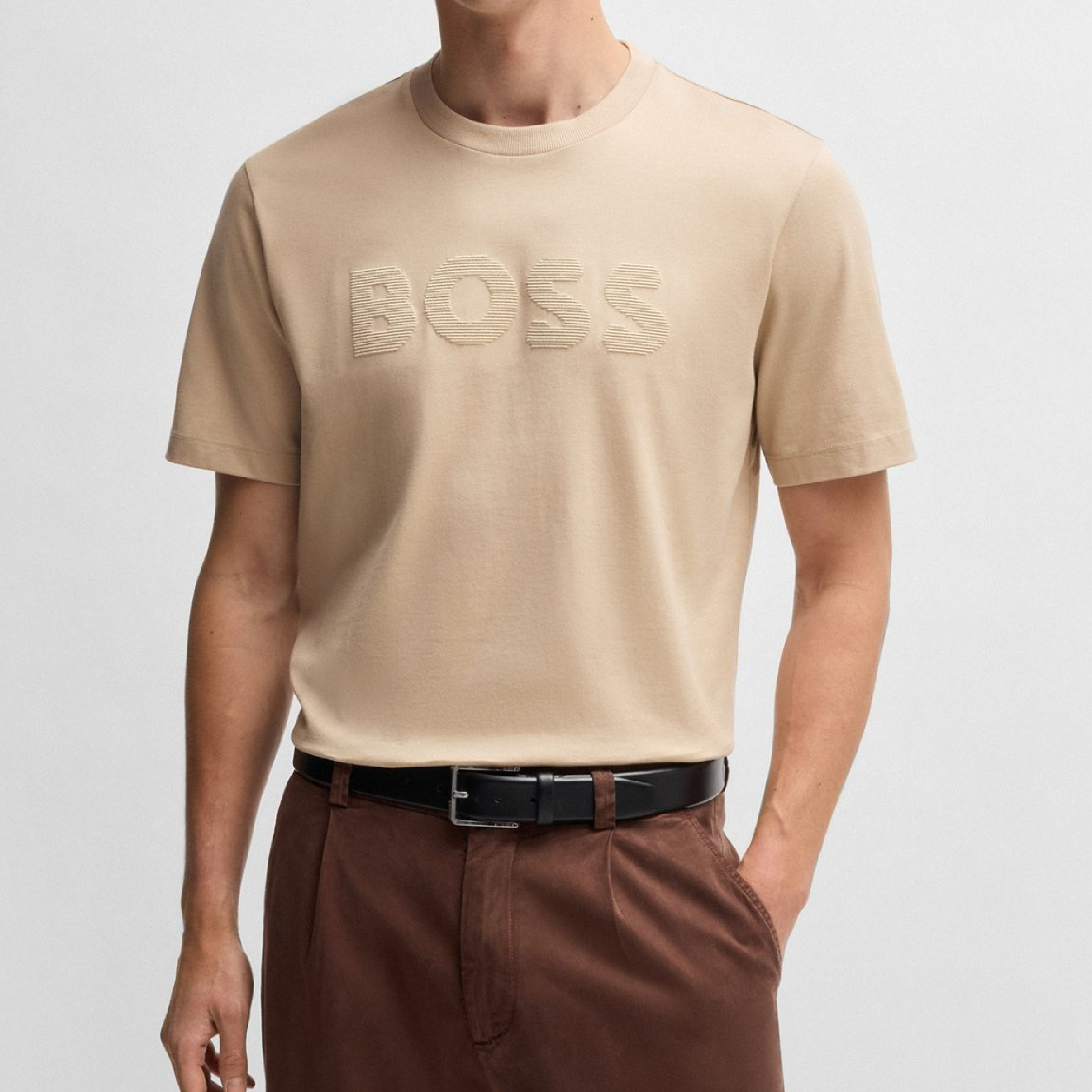 Hugo Boss Horizontal Striped Wording Logo Tee-08