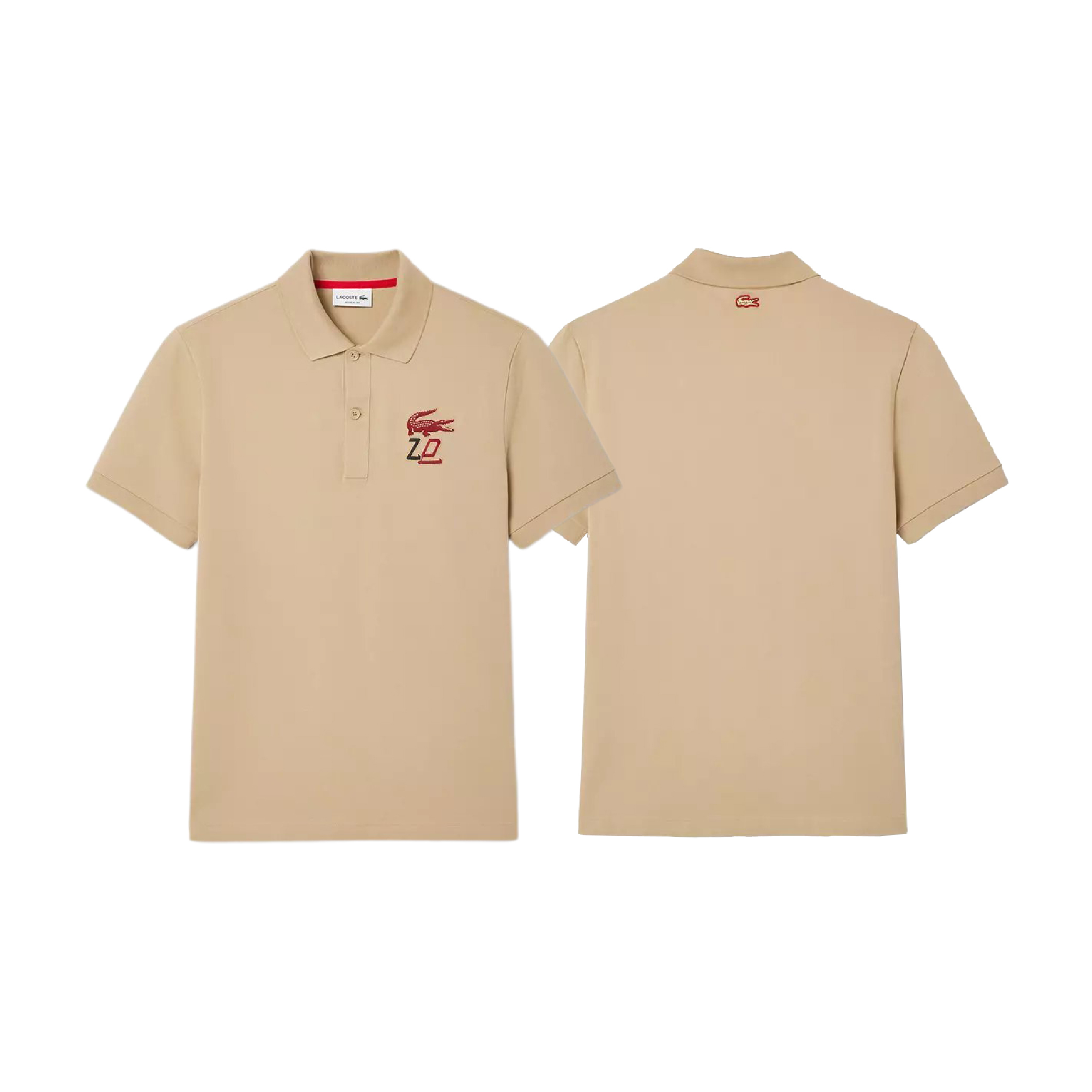 Lacoste CNY Edition Croc Beige Polo Shirt-01