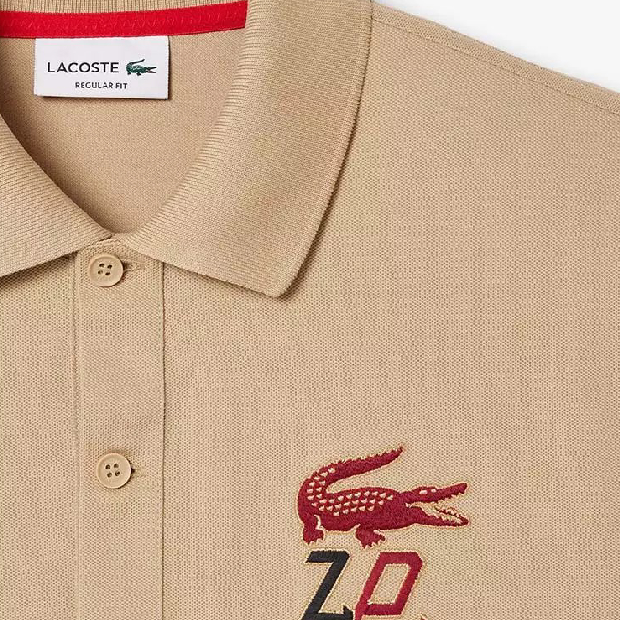 Lacoste CNY Edition Croc Beige Polo Shirt-04
