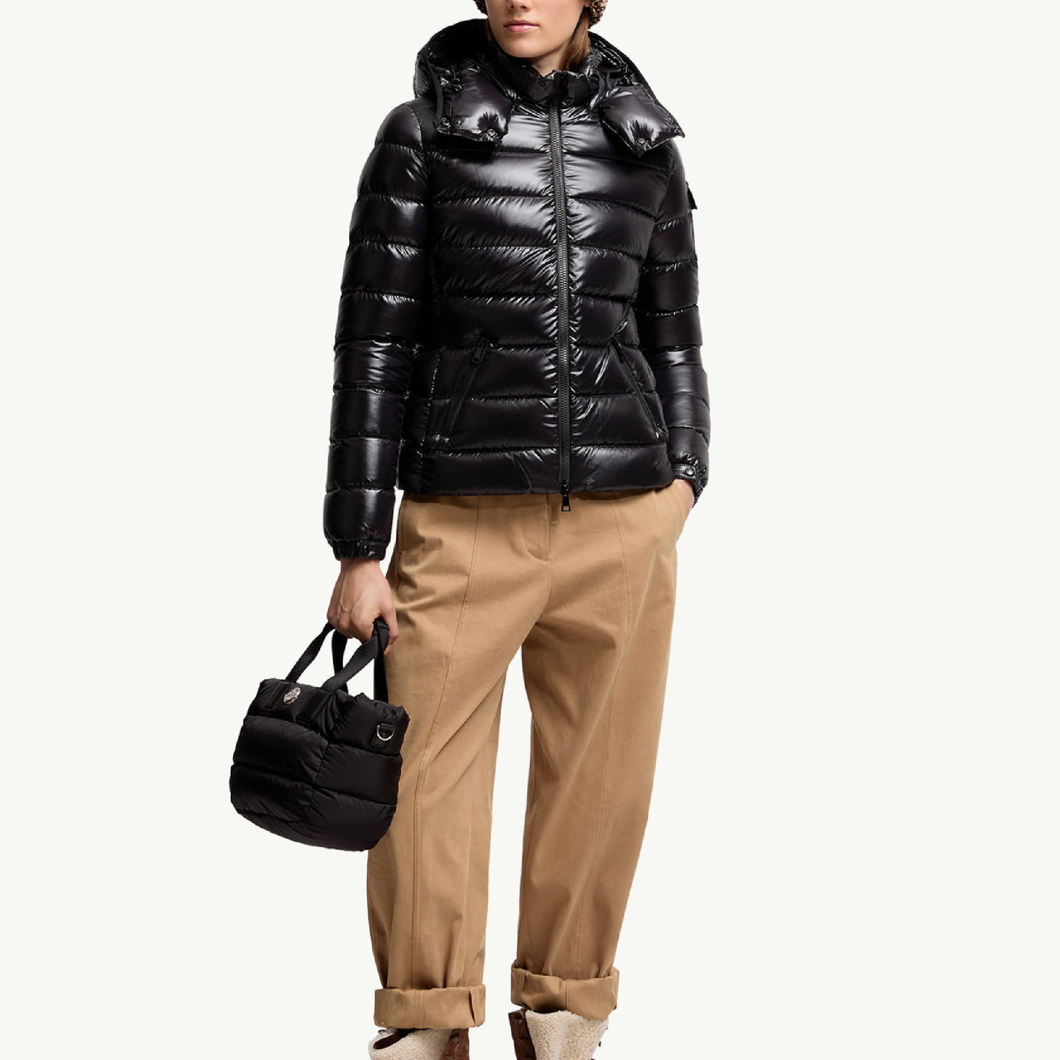 Monocle Women's Down Puffer Jacket with detachable hoodie-10