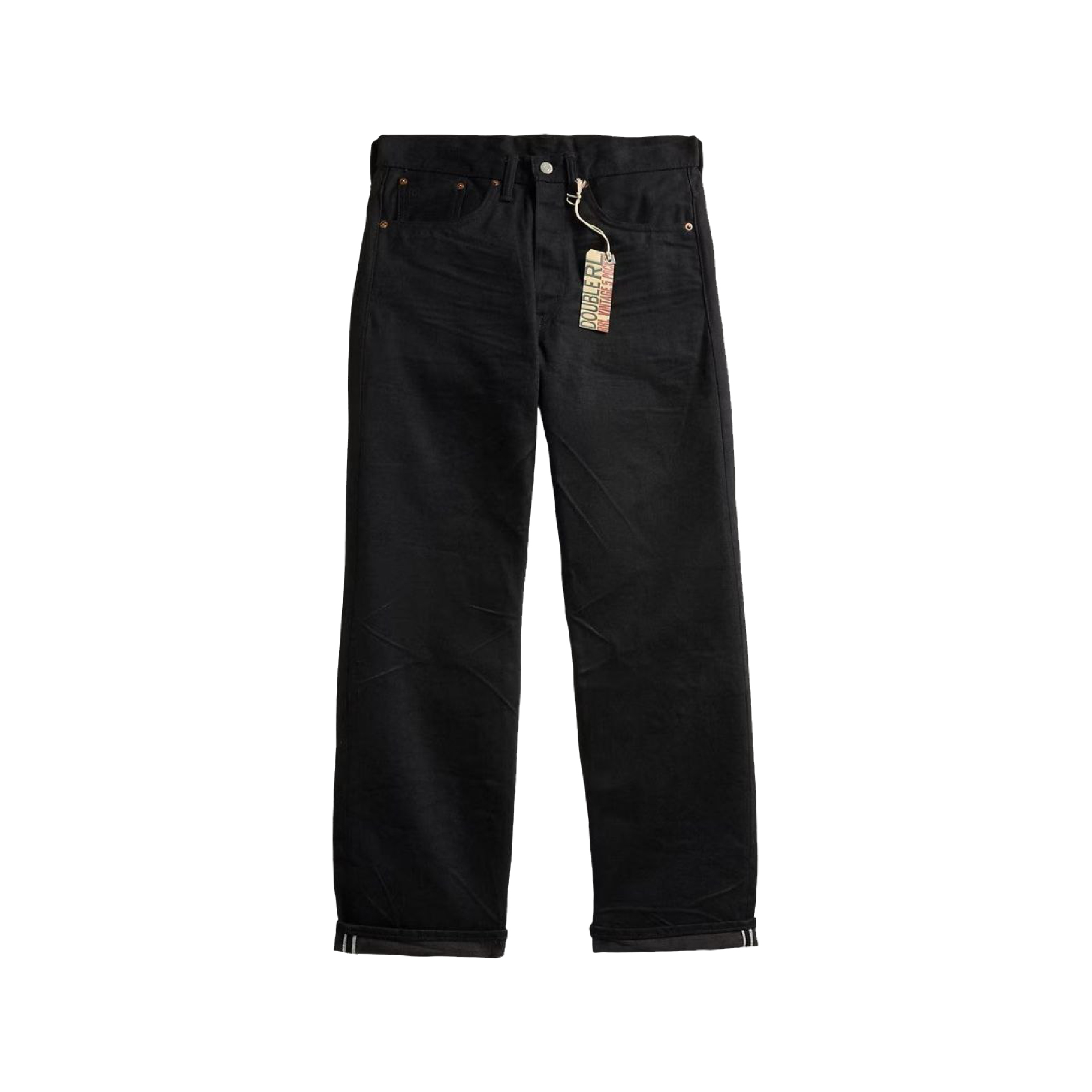 RRL Ralph Lauren Wide-Fit Black Selvedge Denim Jeans-02