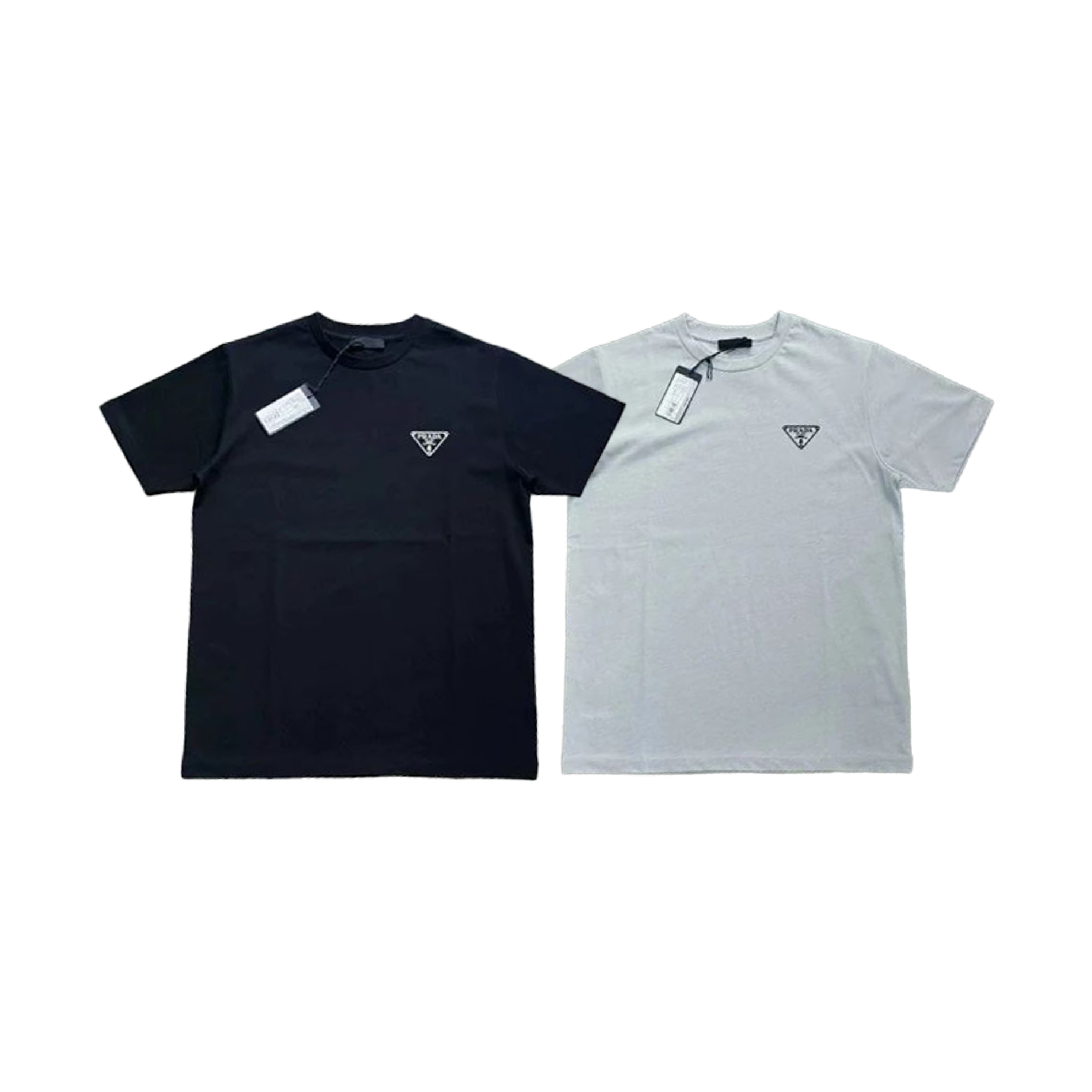 Prada Triangle Logo Print Crewneck Tee-01