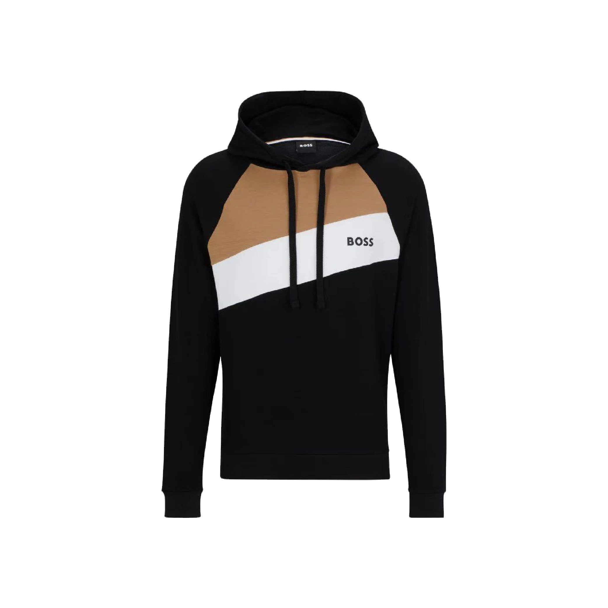 Hugo Boss Triple Colour Diagonal Striped Black Hoodie-01