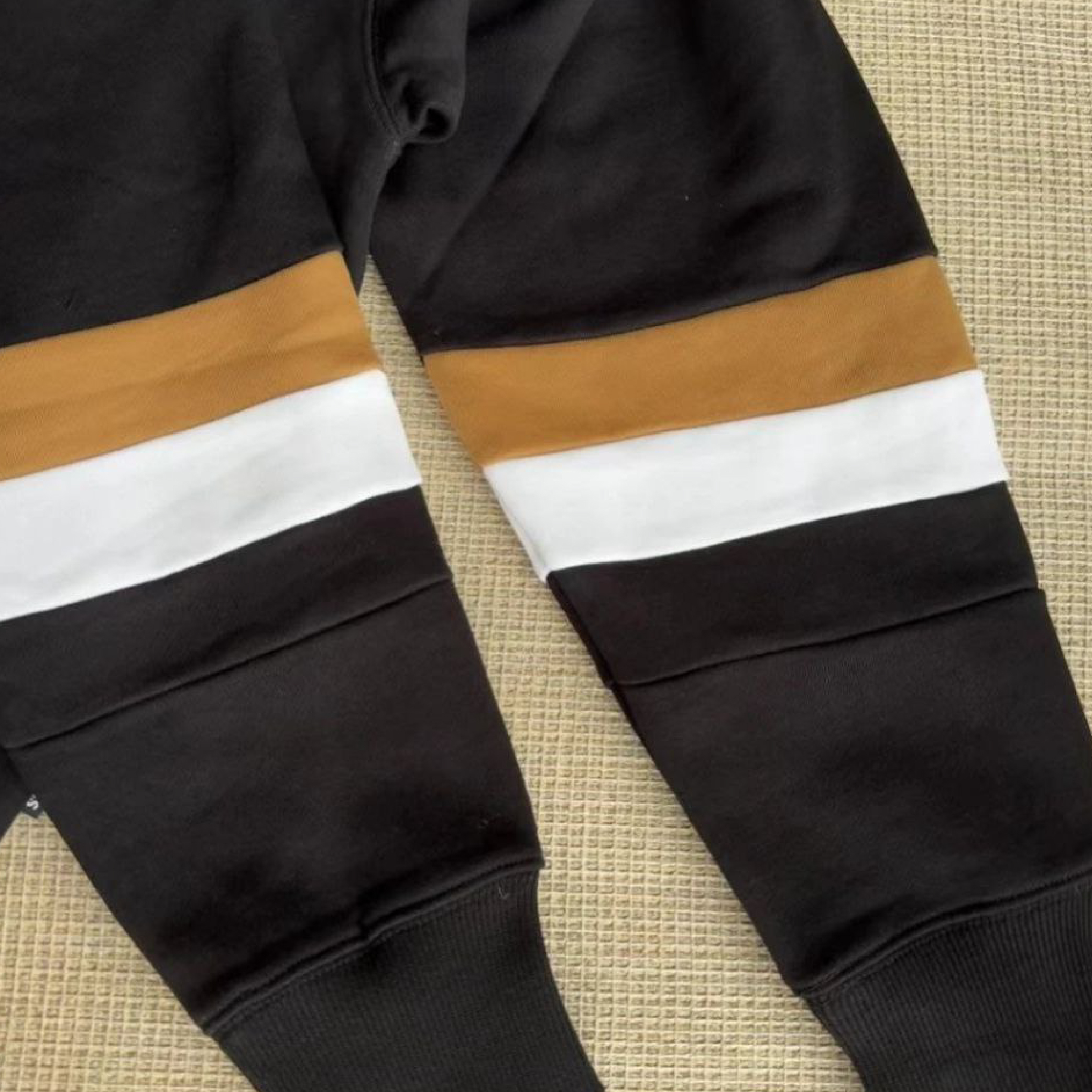 Hugo Boss Contrast Hood Striped Sleeve Black Hoodie-04