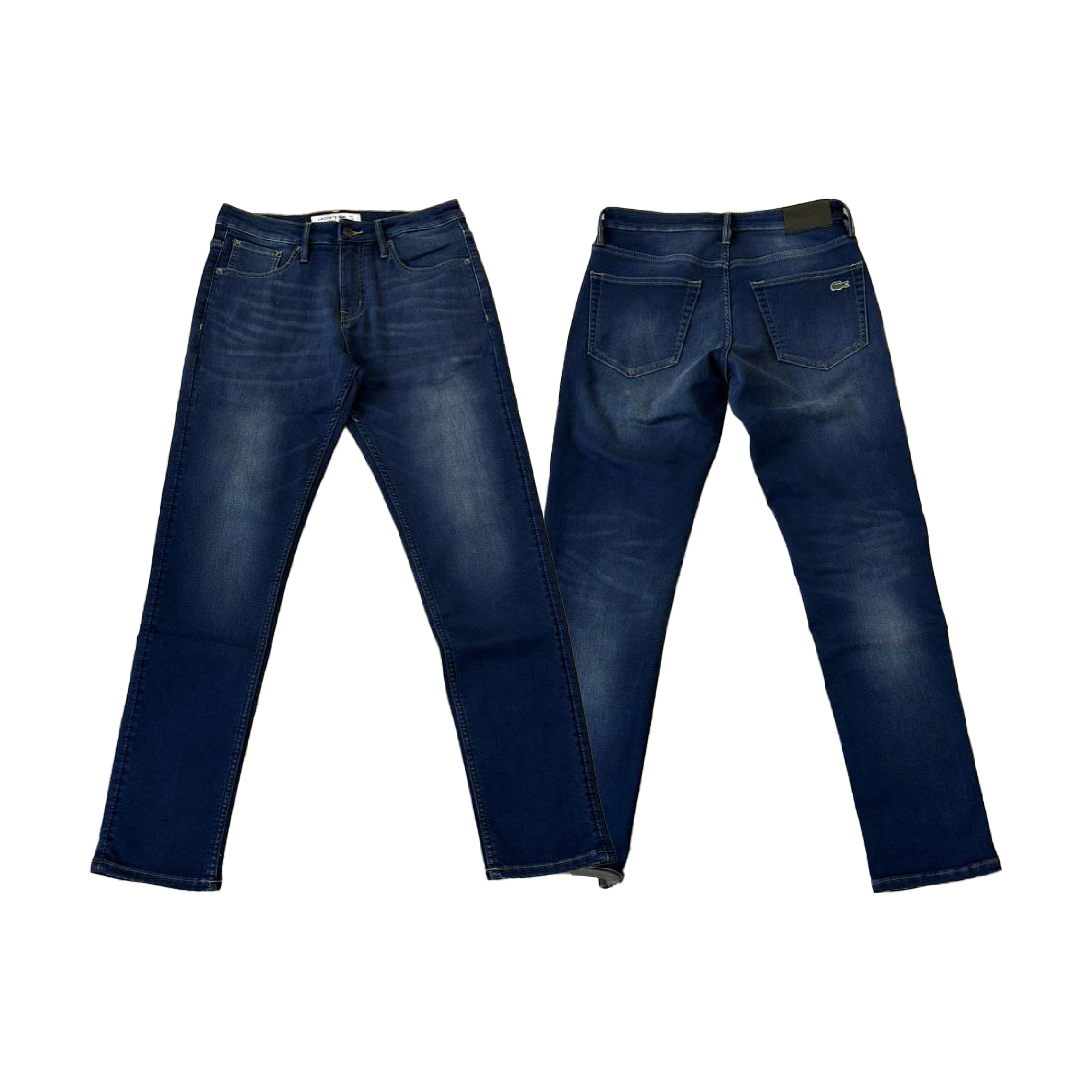 Lacoste croc logo dark blue washed denim jeans-01