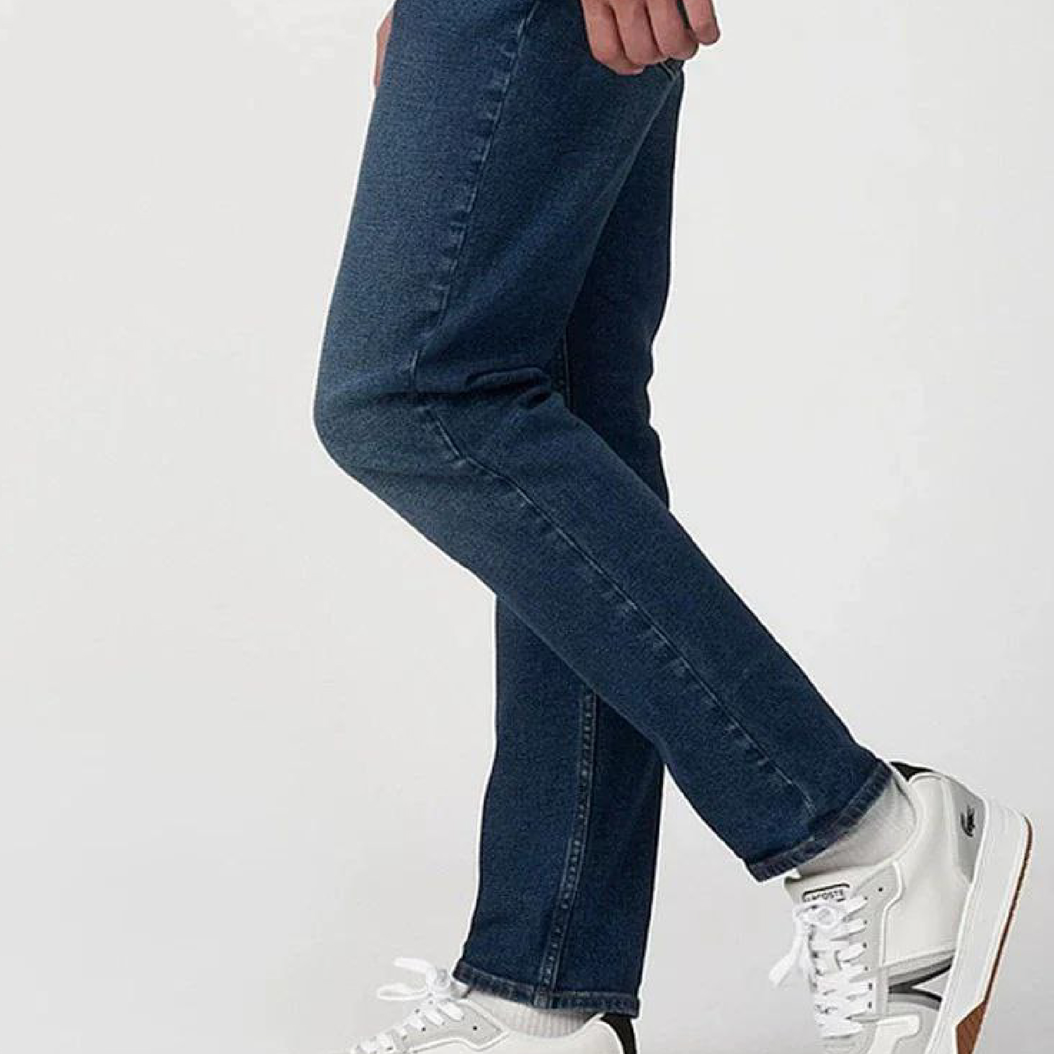 Lacoste croc logo dark blue washed denim jeans-07