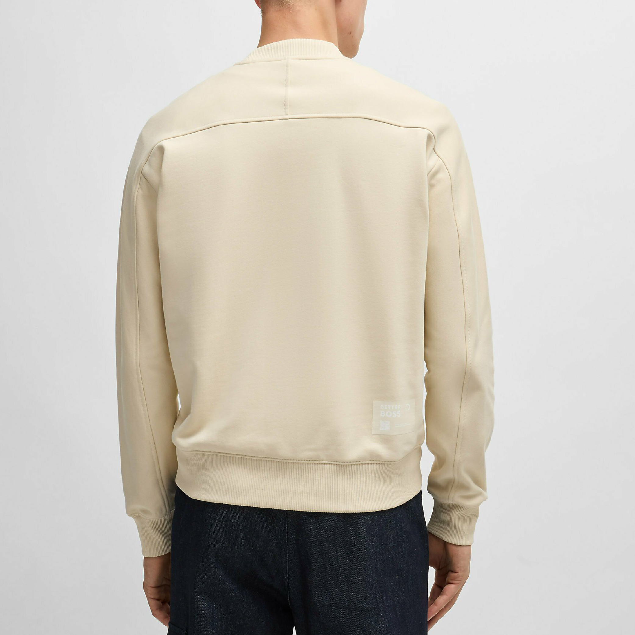 Hugo Boss Relaxed-Fit Sweatshirt with Logo Detail - Cream-04
