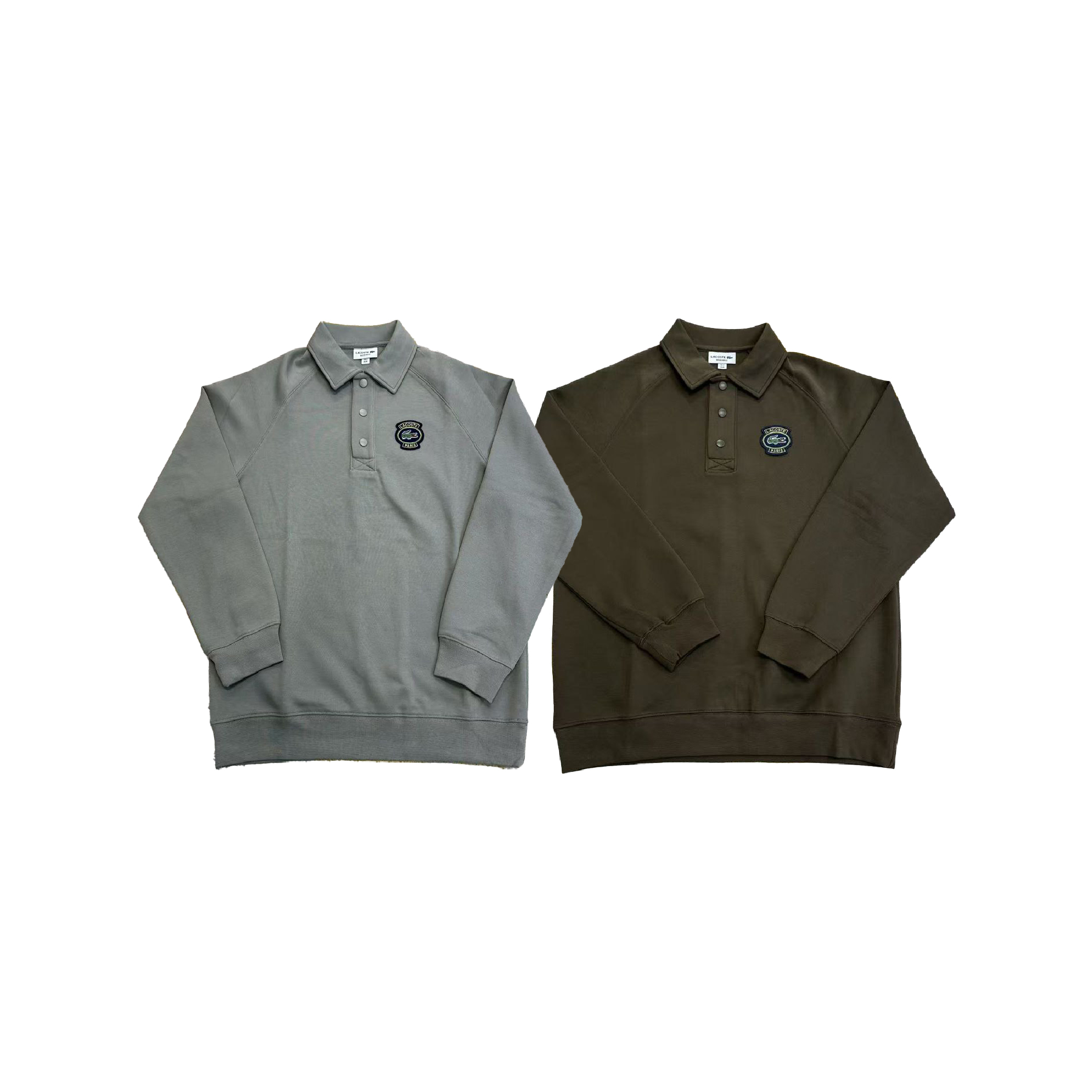 Lacoste Embroidered Crest Logo Pique Collar Sweatshirt-01