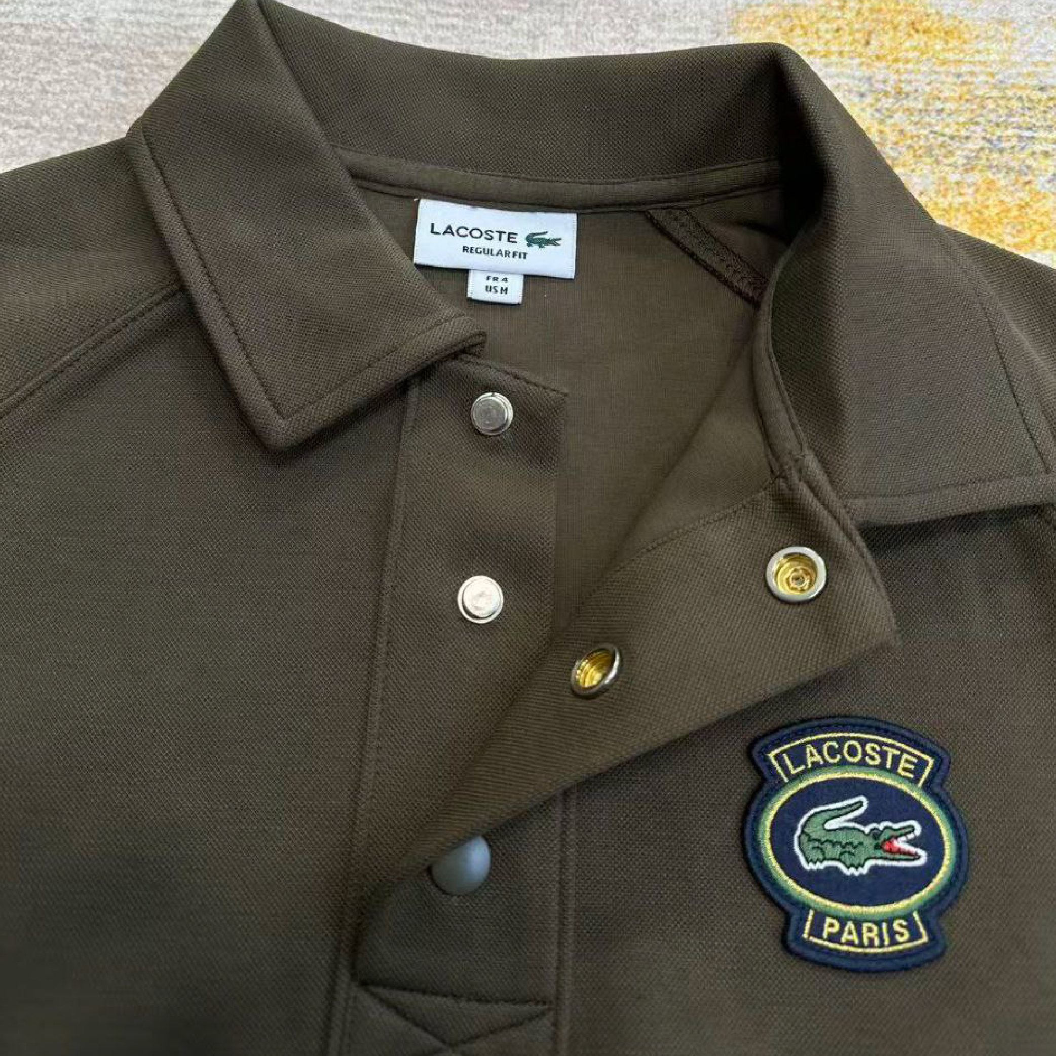 Lacoste Embroidered Crest Logo Pique Collar Sweatshirt-05