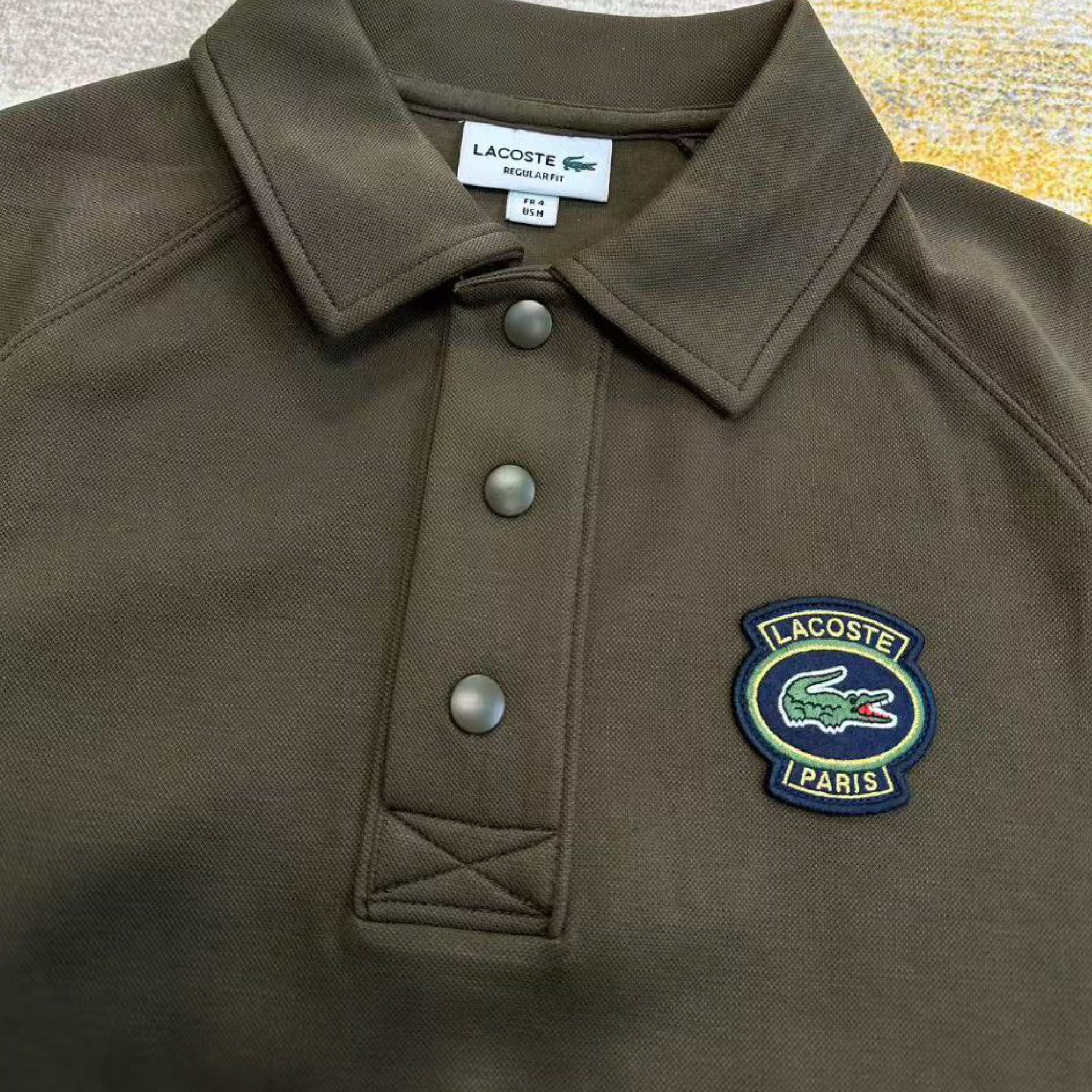 Lacoste Embroidered Crest Logo Pique Collar Sweatshirt-04