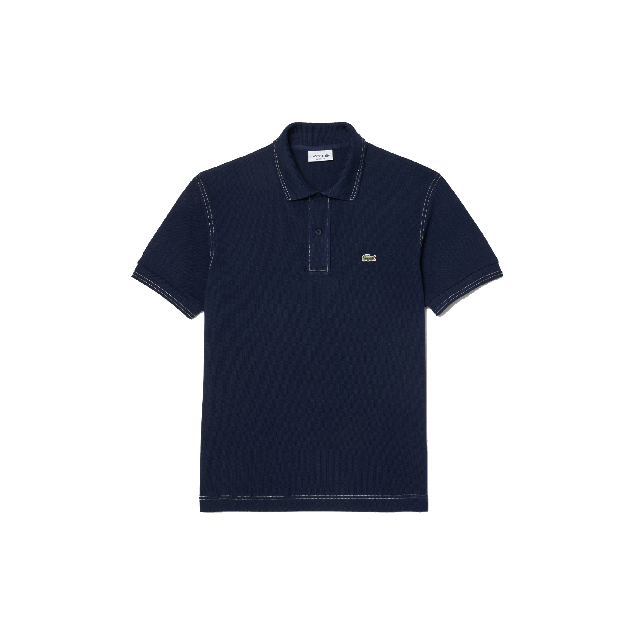 Lacoste signature croc contrast stitch navy polo-01