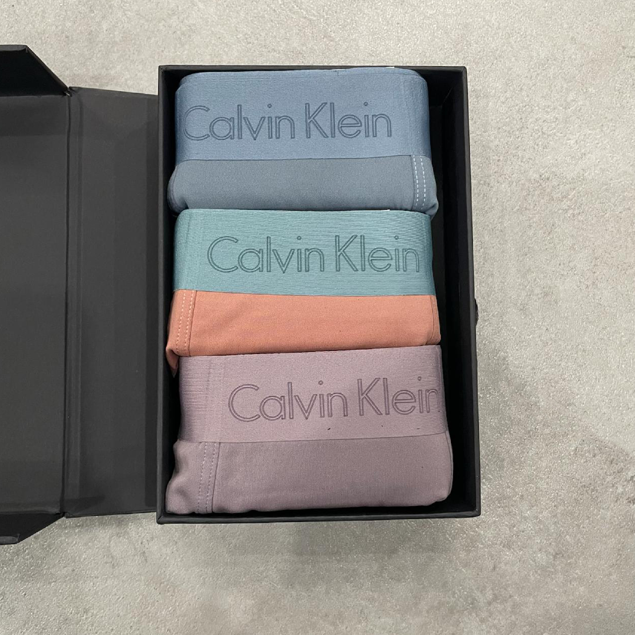 Calvin Klein Men's Microfiber Trunk Set Blue-Purple-Orange-06