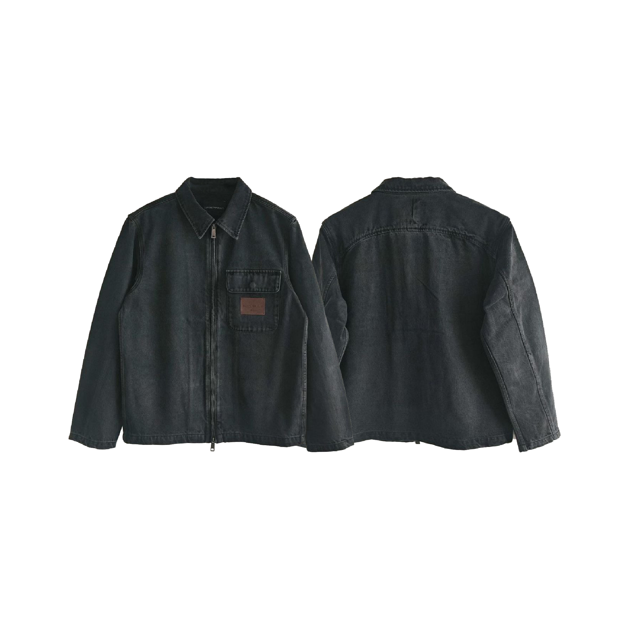 Emporio Armani greyish black washed denim jackeT-01