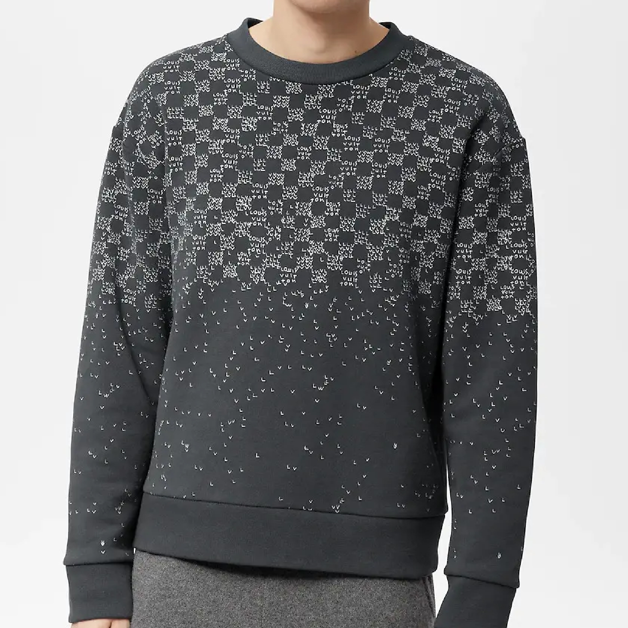 Louis Vuitton Damier Spread Patterned Grey Sweatshirt-02