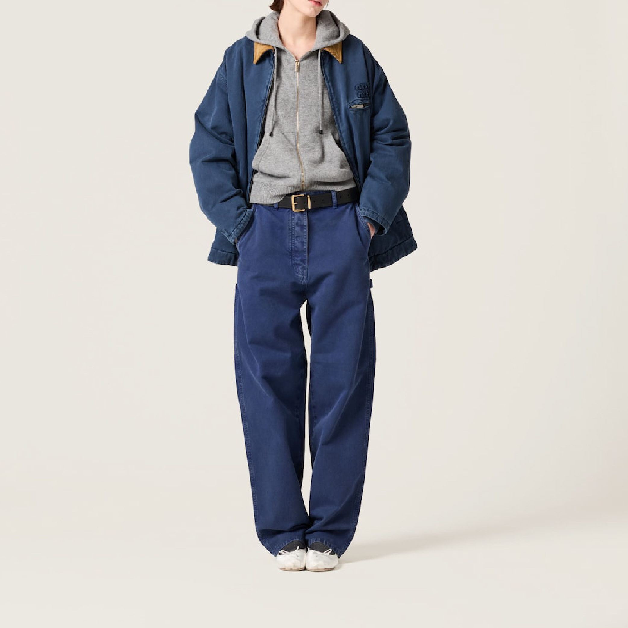 Miu Miu Garment-dyed gabardine pants-04