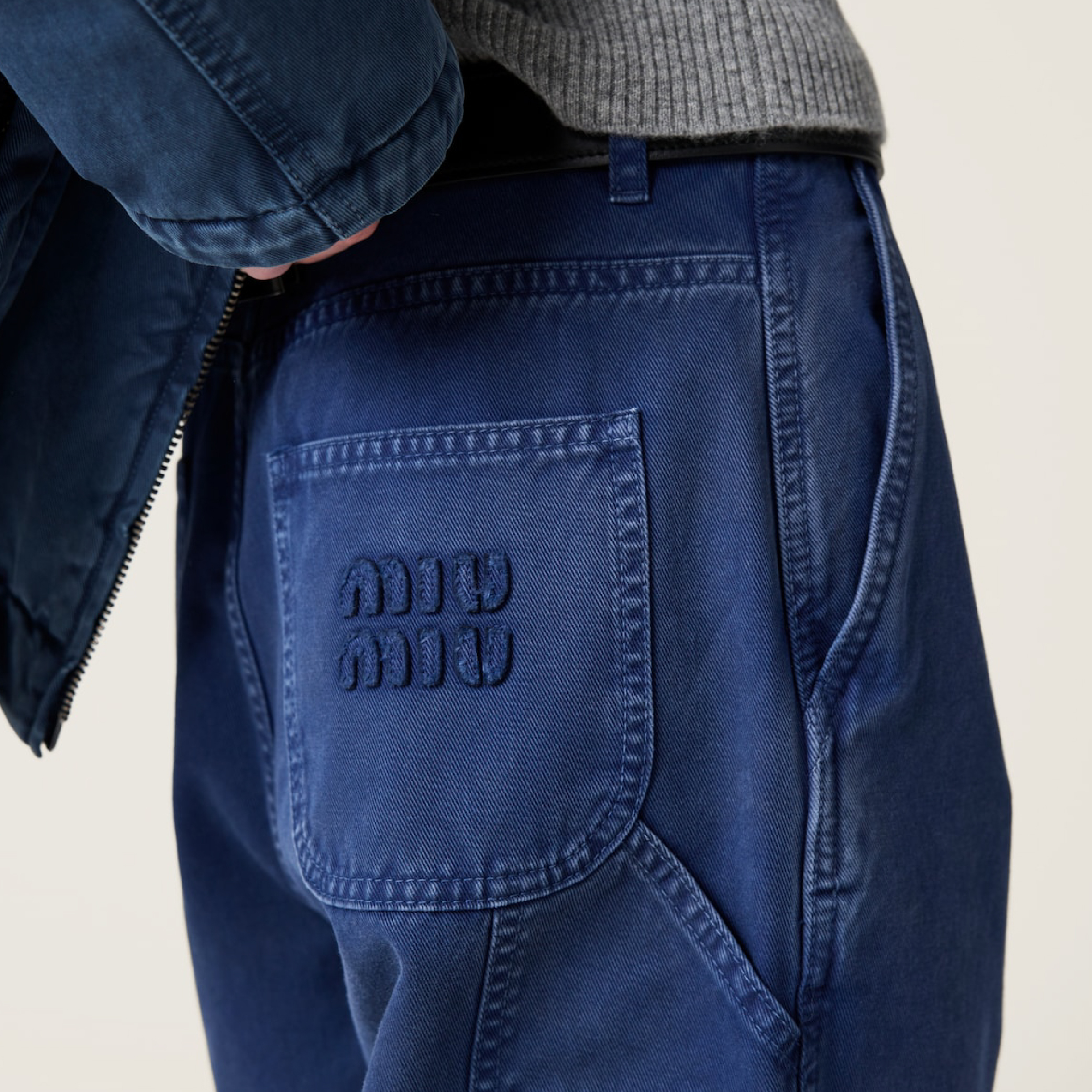 Miu Miu Garment-dyed gabardine pants-02