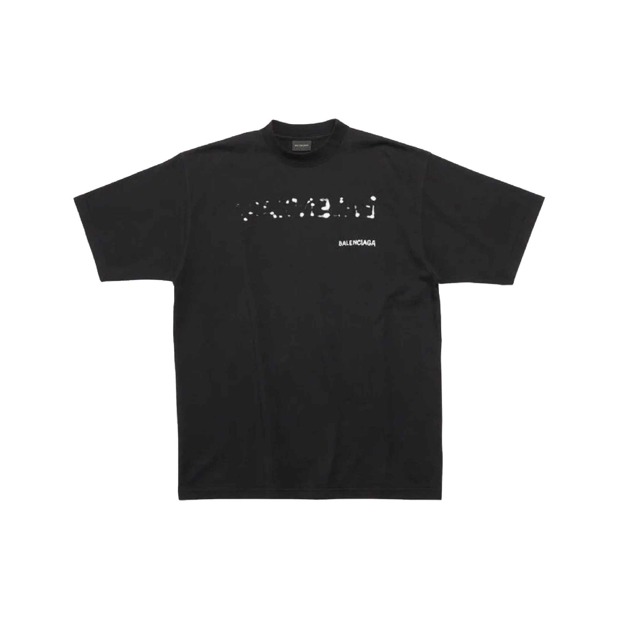 Balenciaga Hand Drawn Logo Black Oversized Tee-02