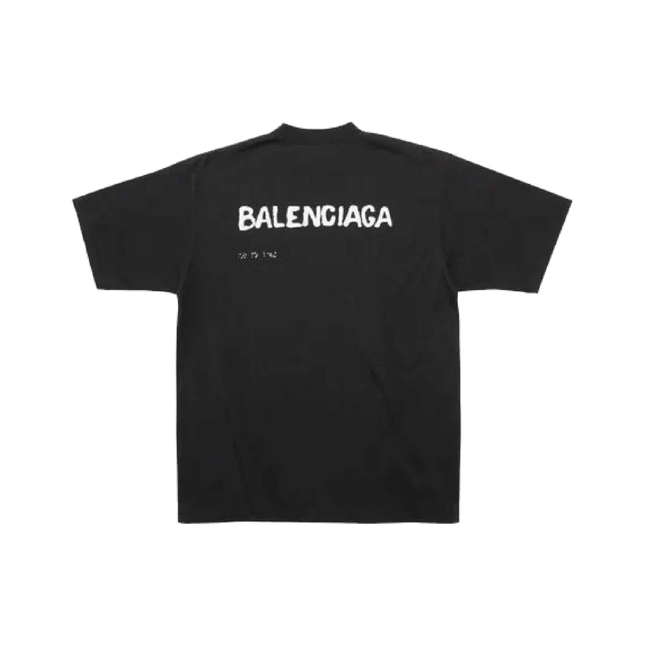 Balenciaga Hand Drawn Logo Black Oversized Tee-03