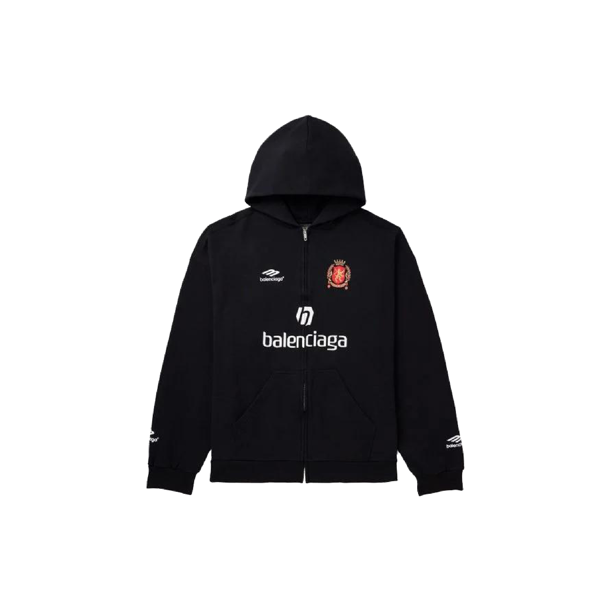 Balenciaga x Manchester United Paris Exclusive Black Zipped Hoodie Jacket-02