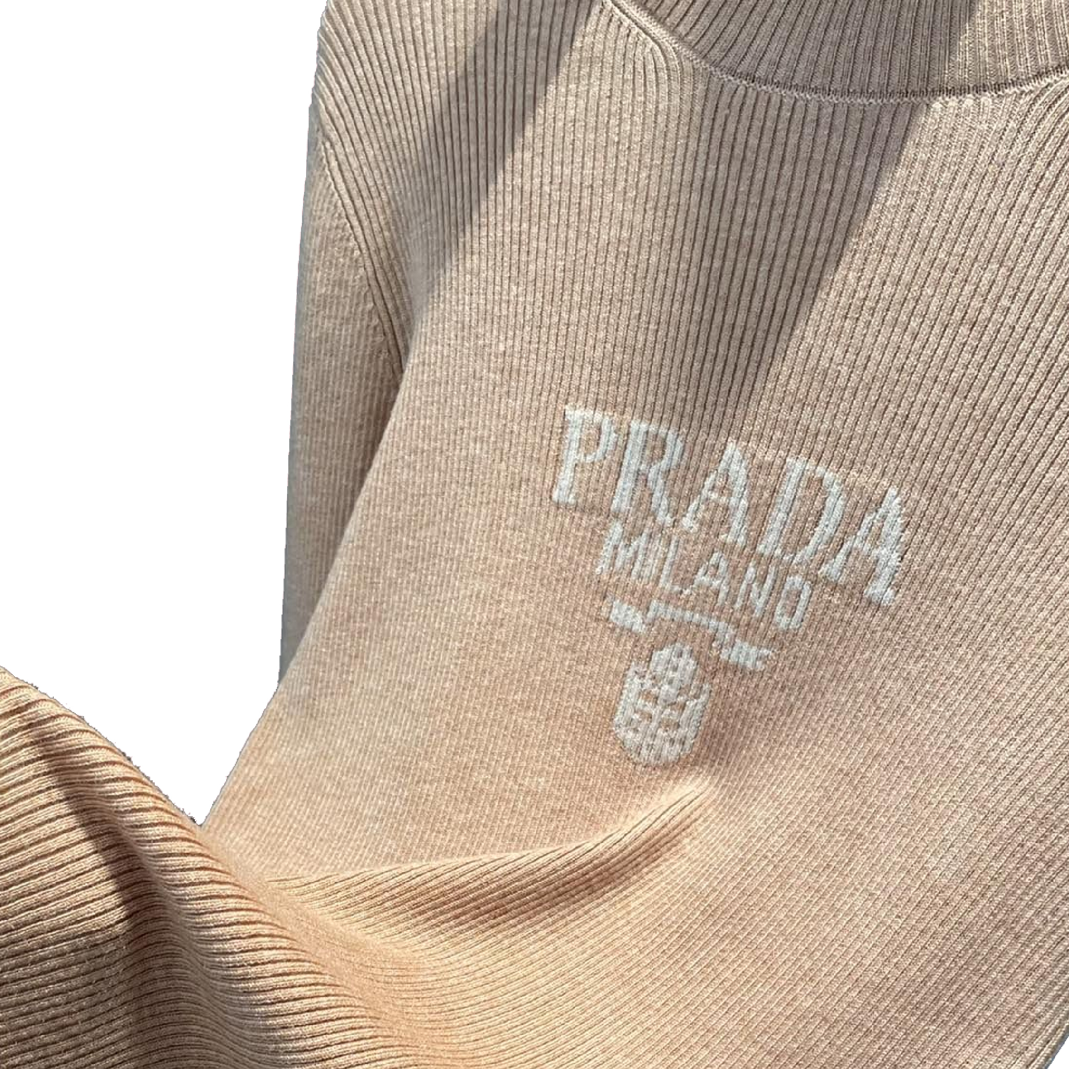 Prada Women's Cashfeel Superfine Wool Turtleneck Sweater in camel brown-02