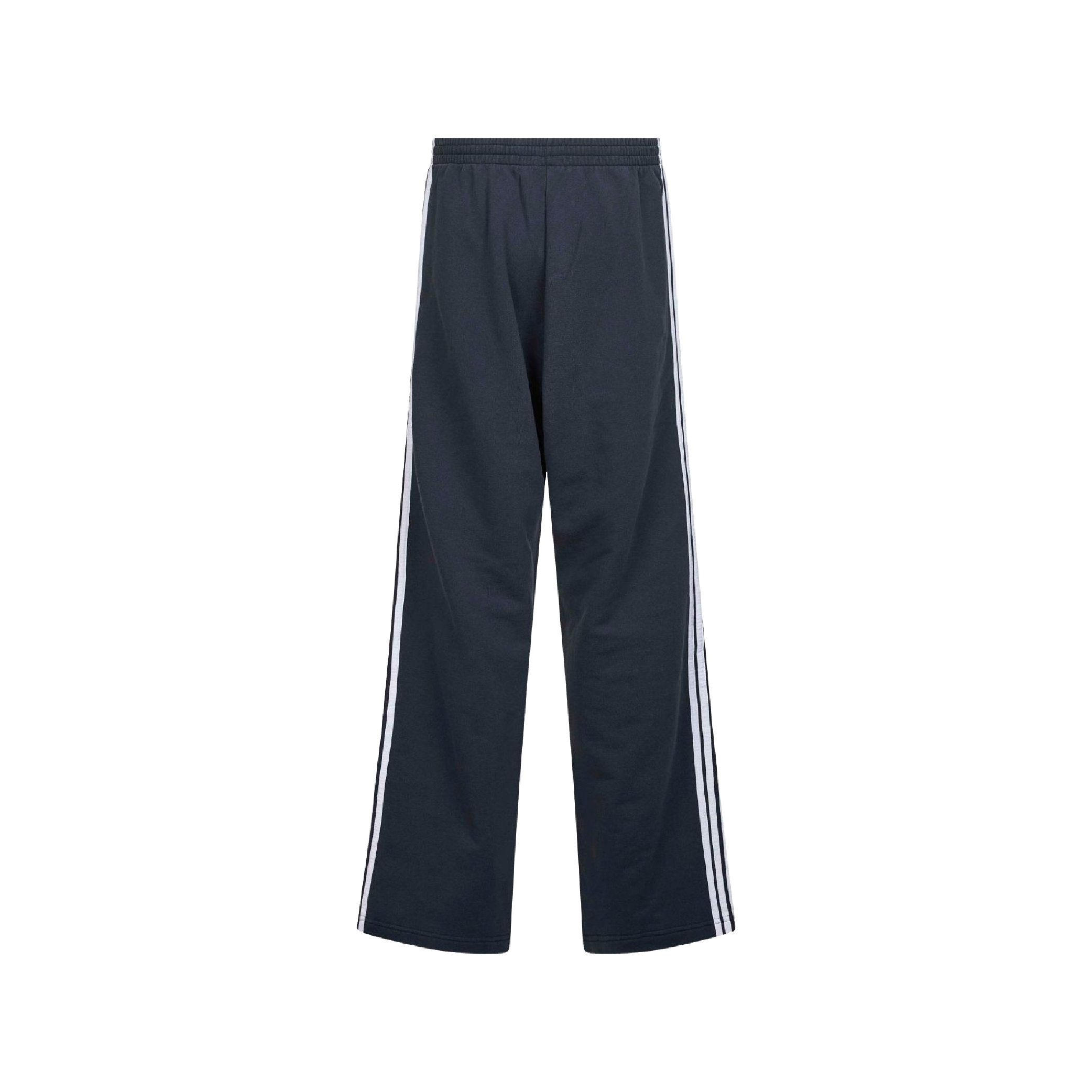 Balenciaga Embroidered Striped Navy Wide-Leg Track Pants-03