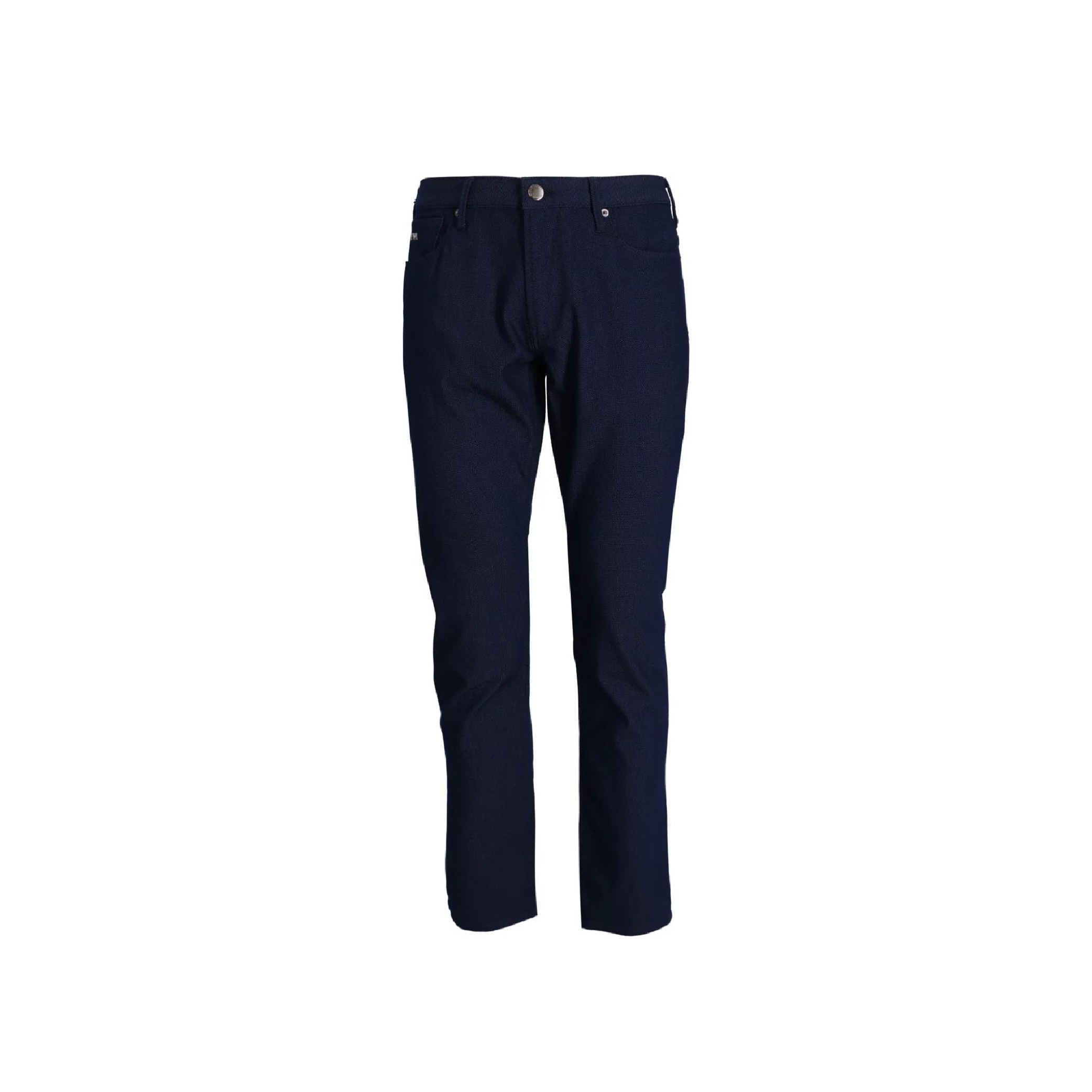 Emporio Armani Navy Blue Chino Pants-01
