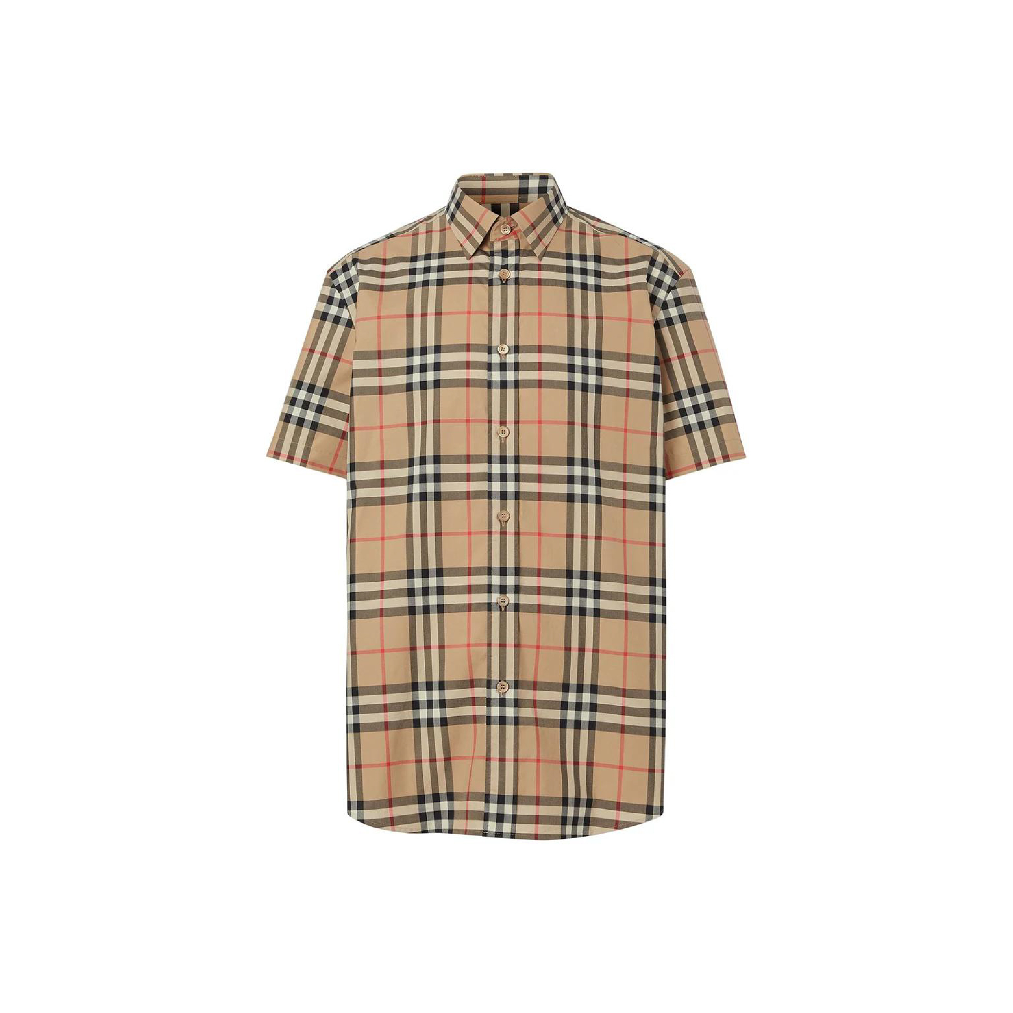 Burberry Vintage Check Patterned Cotton SS Collar Shirt-01