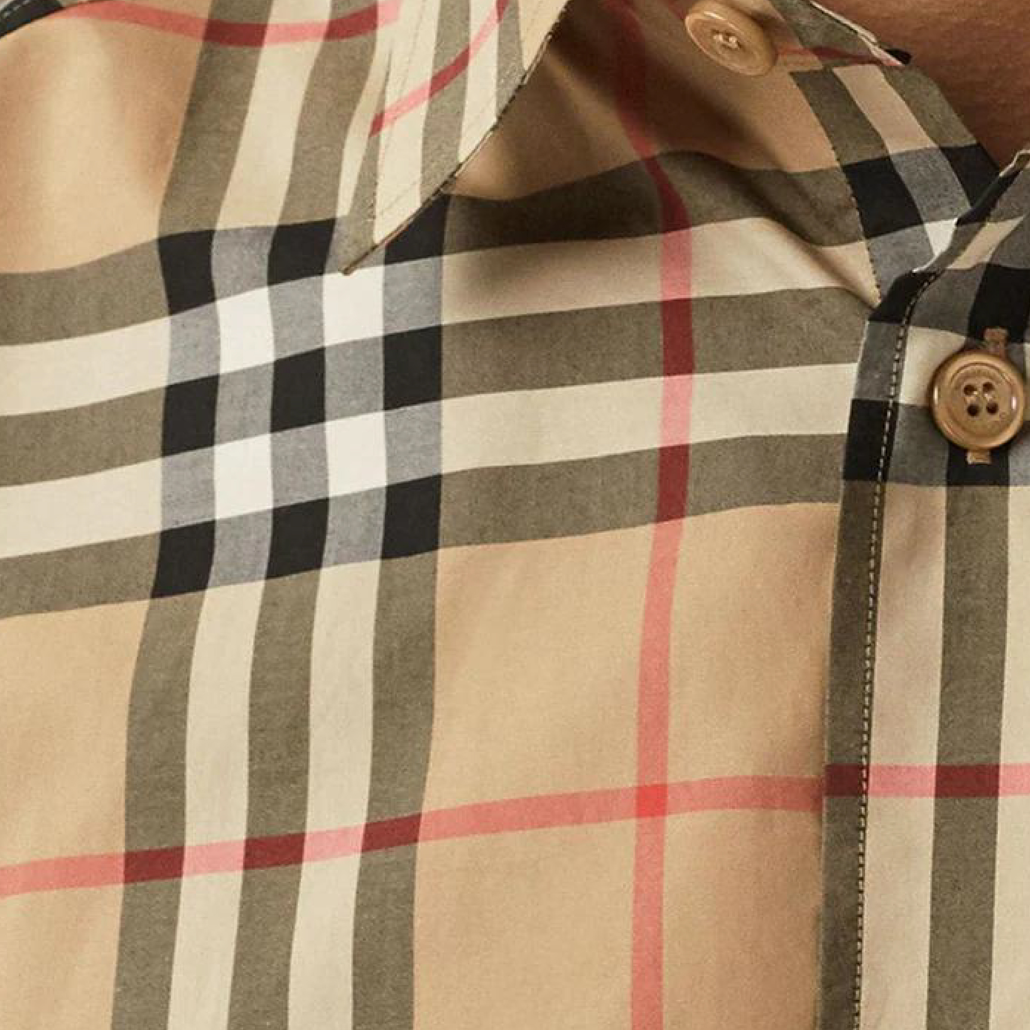 Burberry Vintage Check Patterned Cotton SS Collar Shirt-02