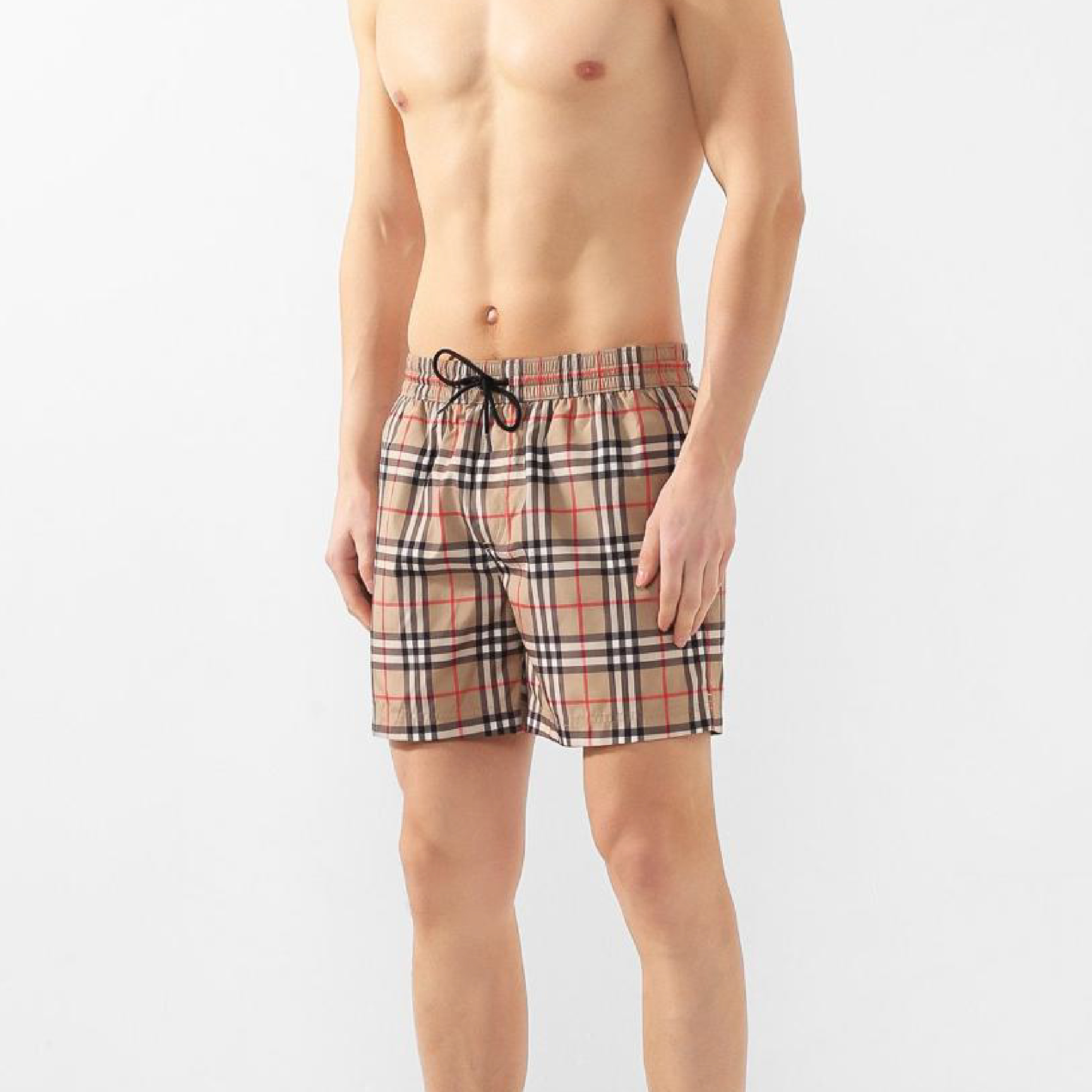 Burberry Carbon Blue Checked Swim Shorts-02