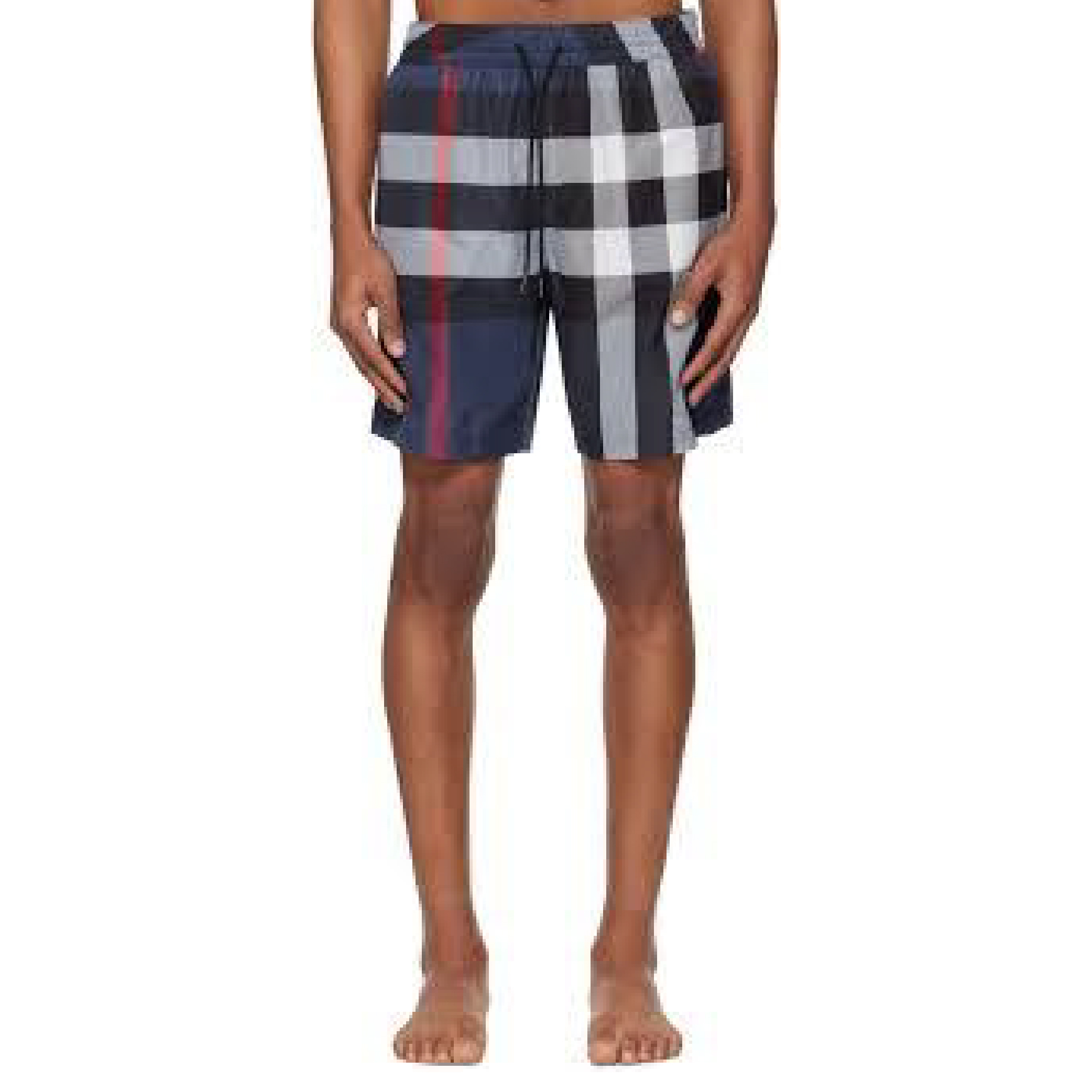 Burberry Carbon Blue Checked Swim Shorts-04