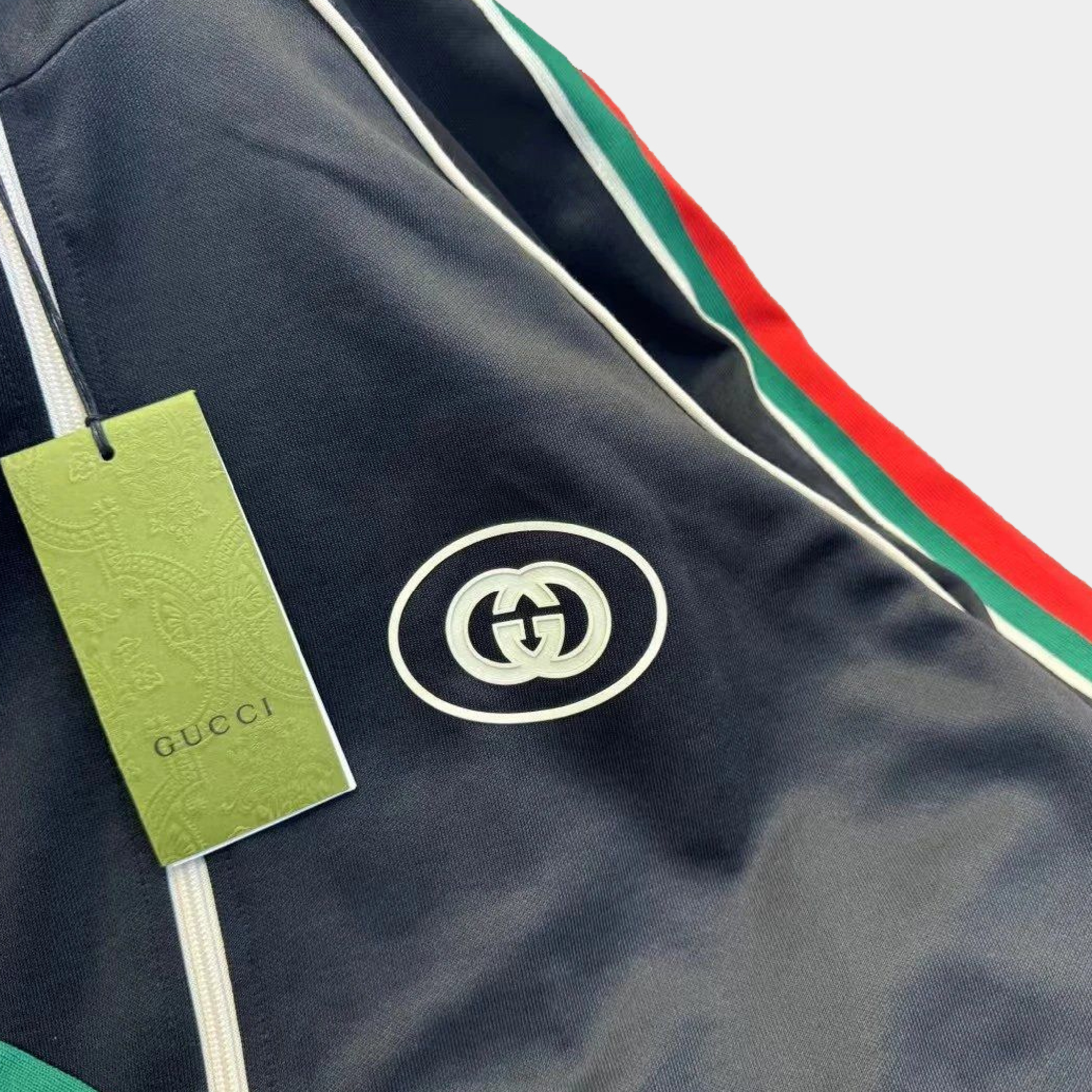 Gucci Logo-appliqued Striped Tech-jersey Track Jacket In Black-04