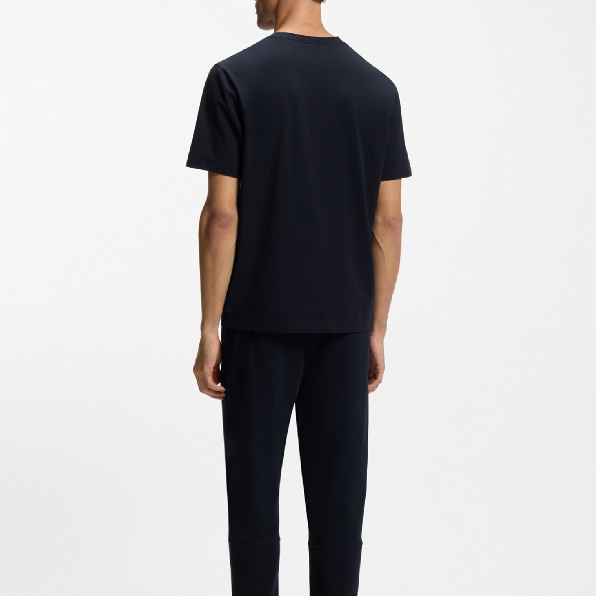 HUGO BOSS Stretch-cotton T-shirt with contrast logo-13