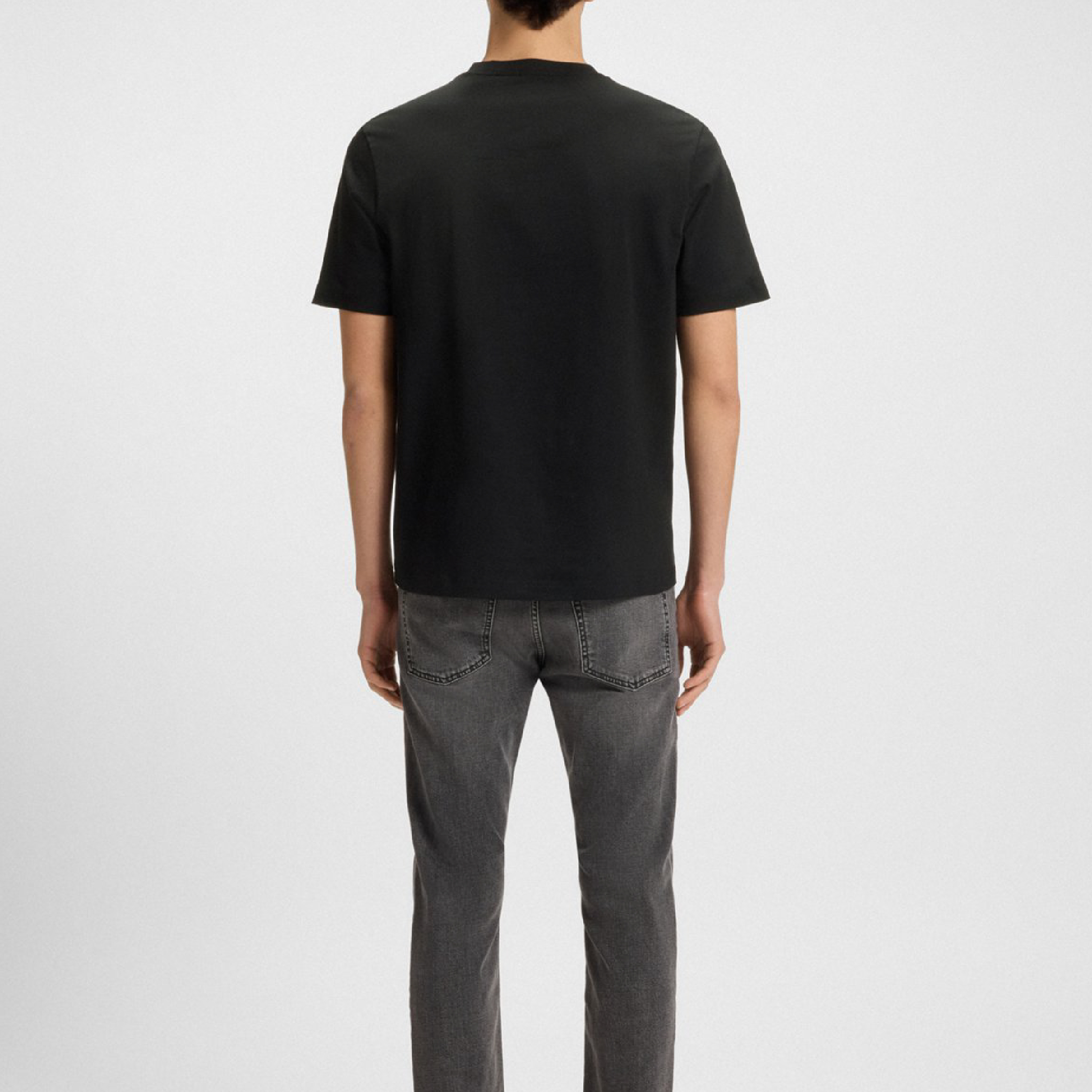 HUGO BOSS Stretch-cotton T-shirt with contrast logo-17