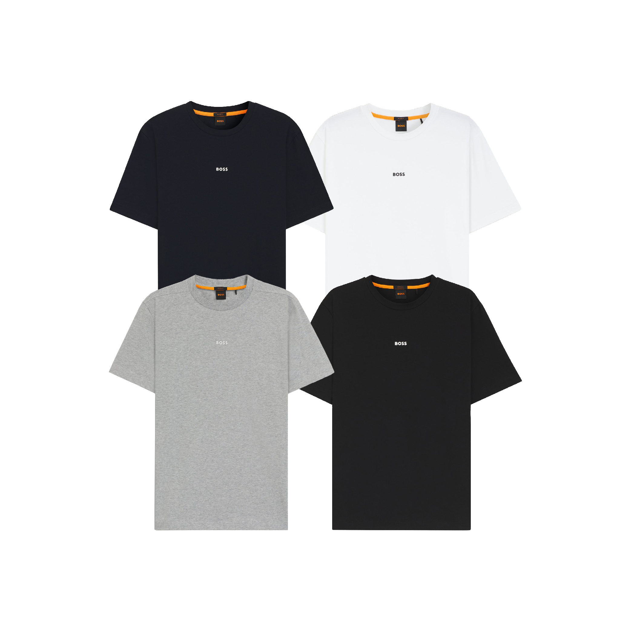 HUGO BOSS Stretch-cotton T-shirt with contrast logo-01