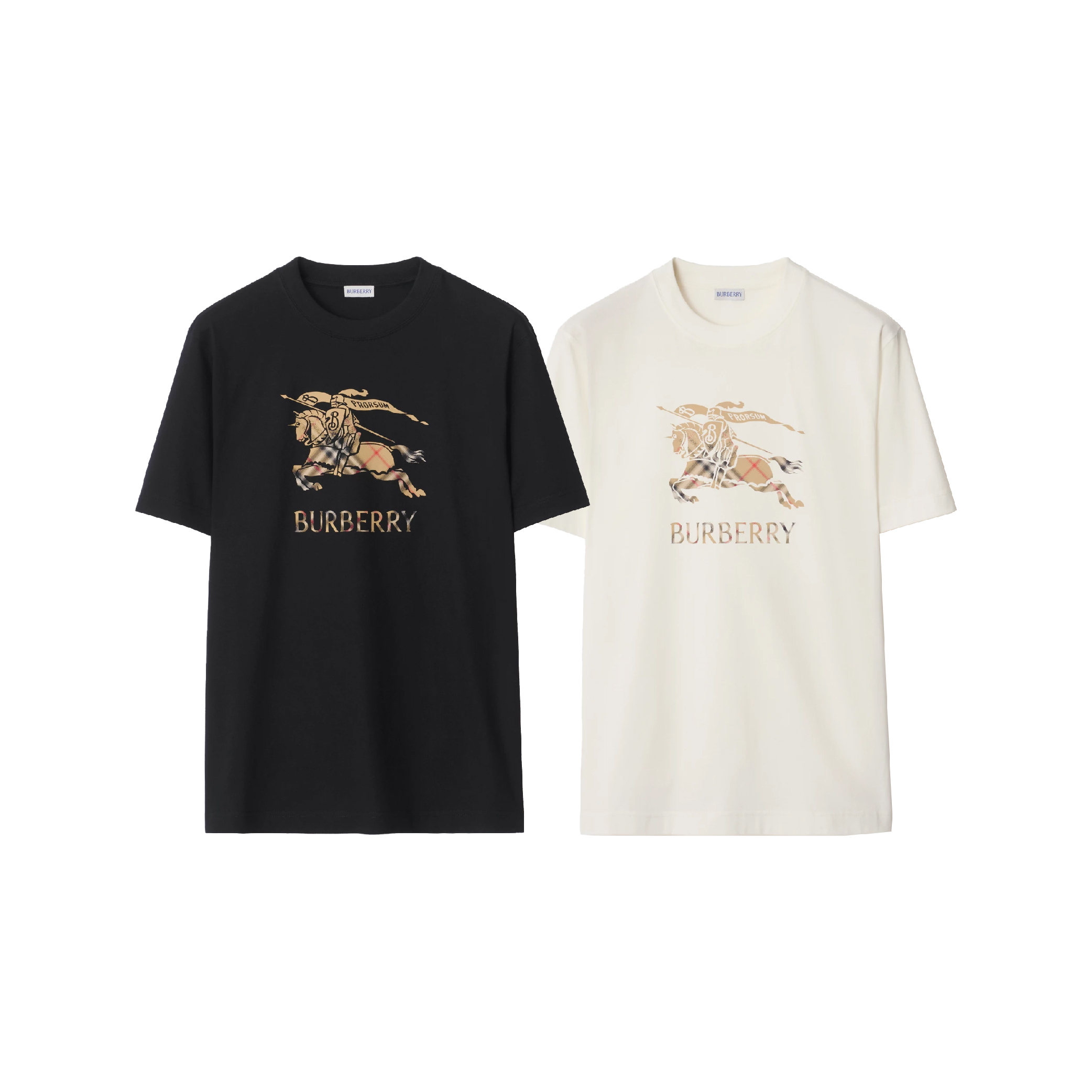 Burberry Beige Checked EKD Logo Tee-01