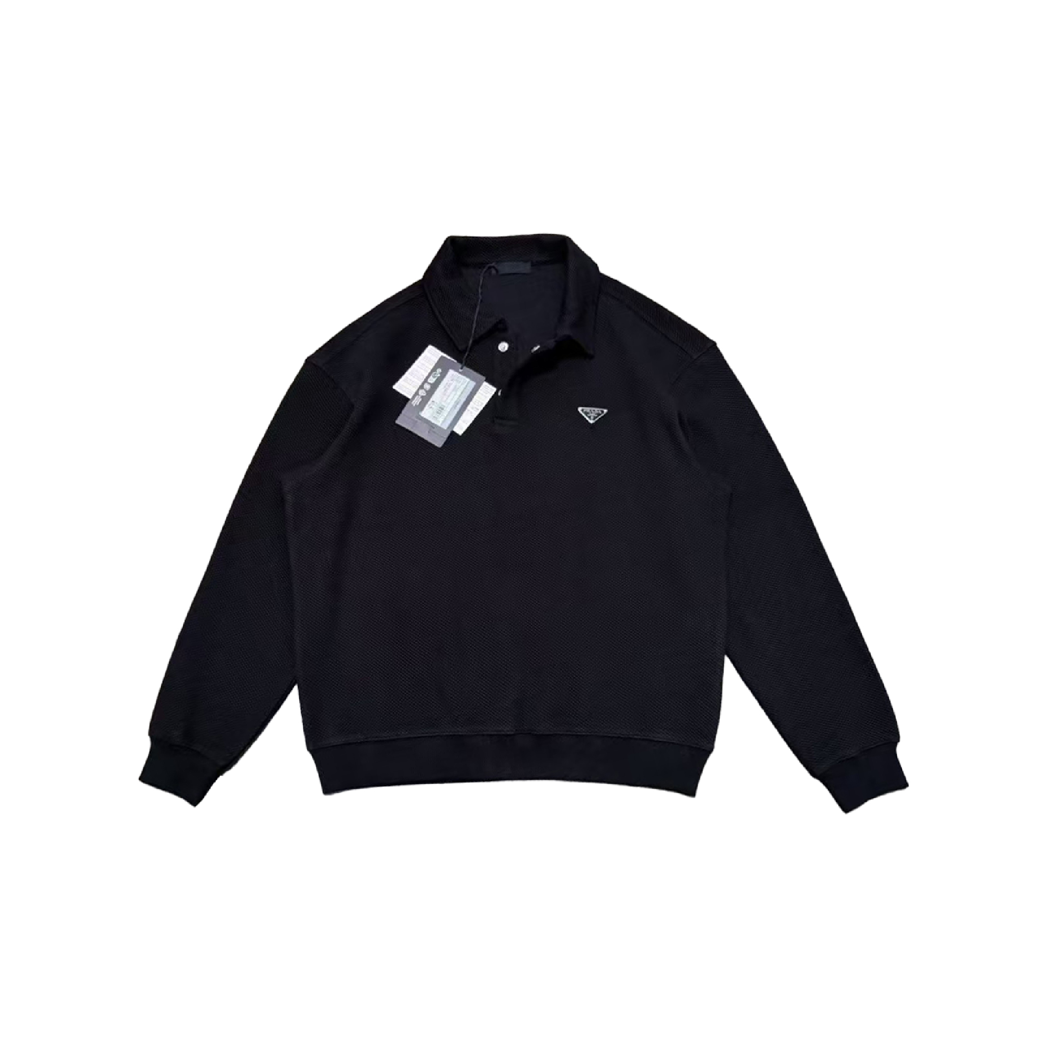 Prada Heavyweight Textured Knit Polo Sweatshirt-02