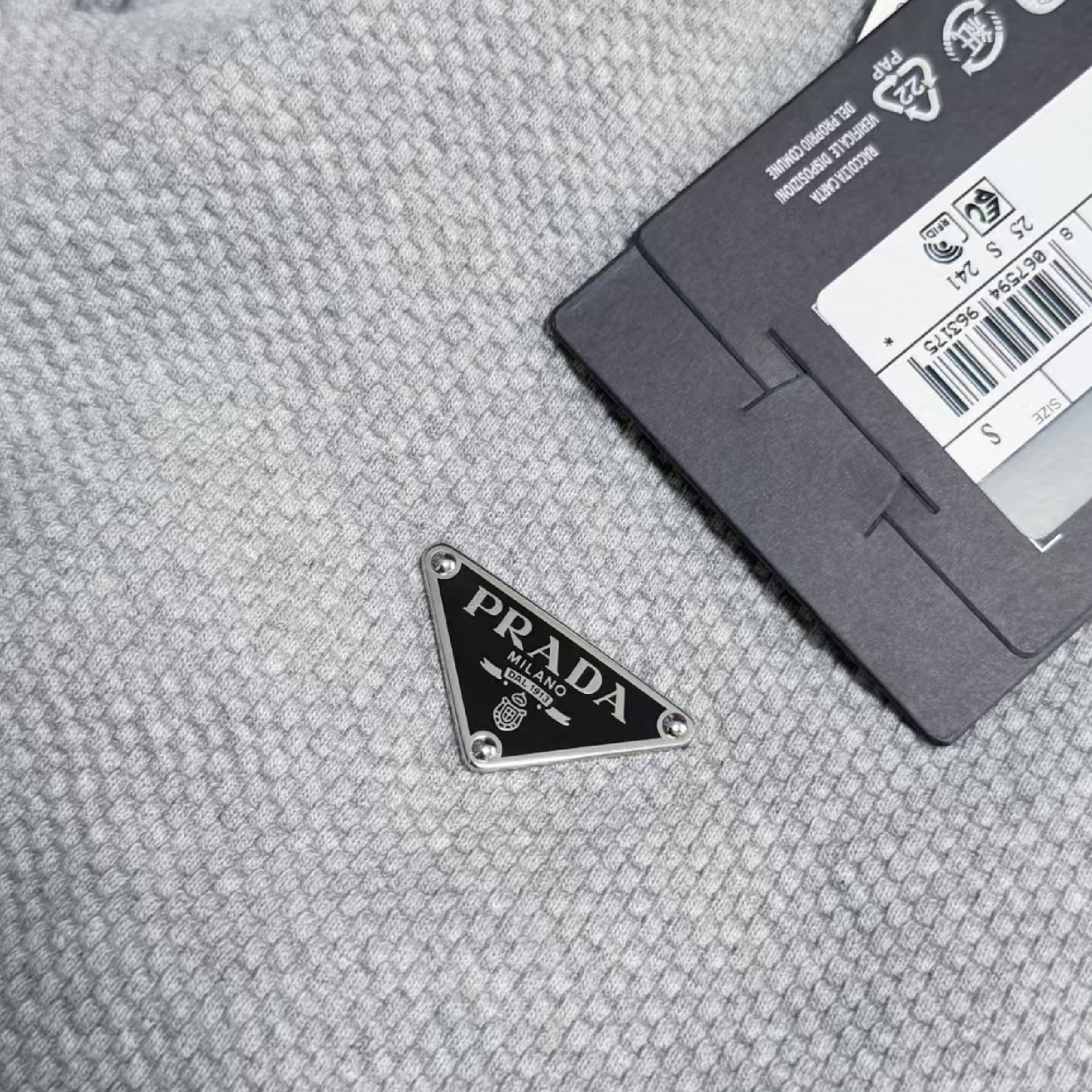 Prada Heavyweight Textured Knit Polo Sweatshirt-07