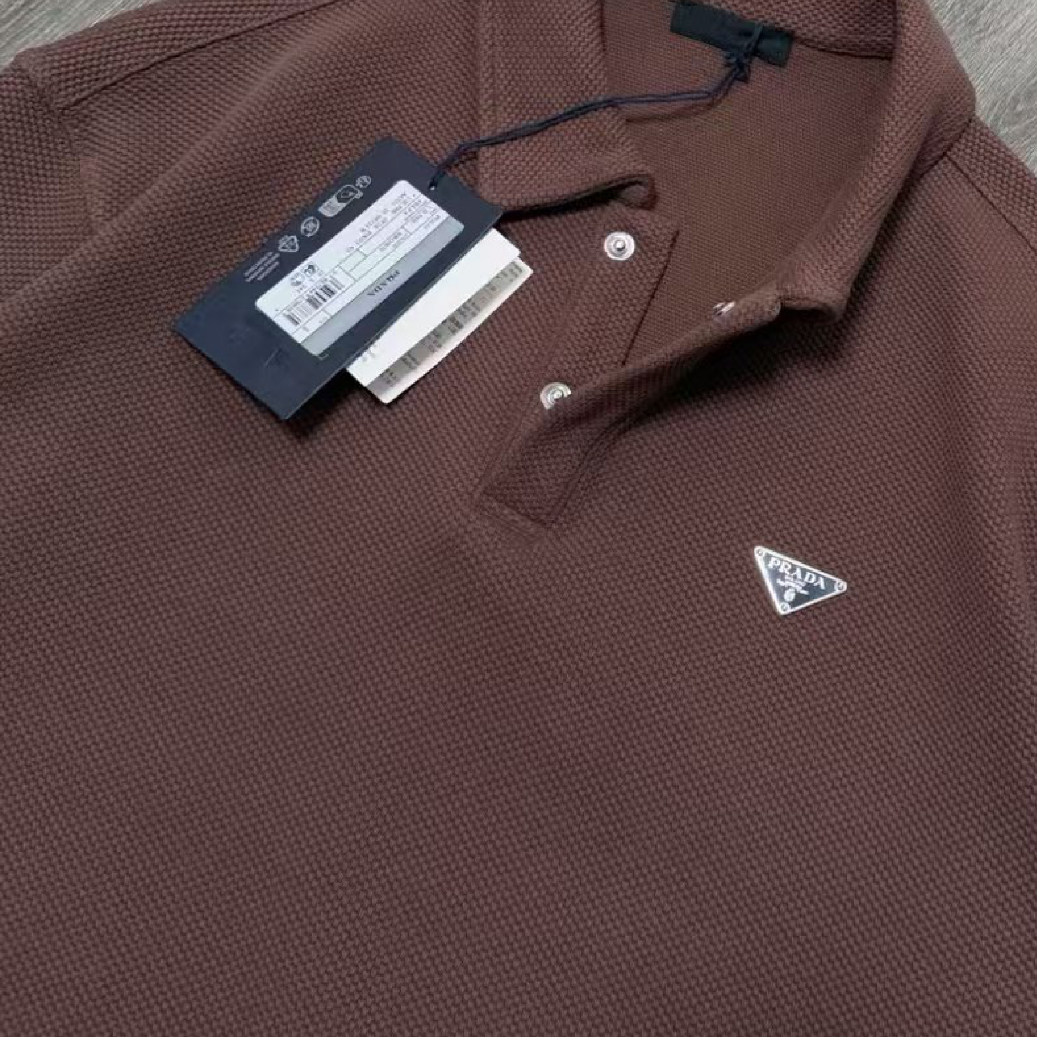 Prada Heavyweight Textured Knit Polo Sweatshirt-09