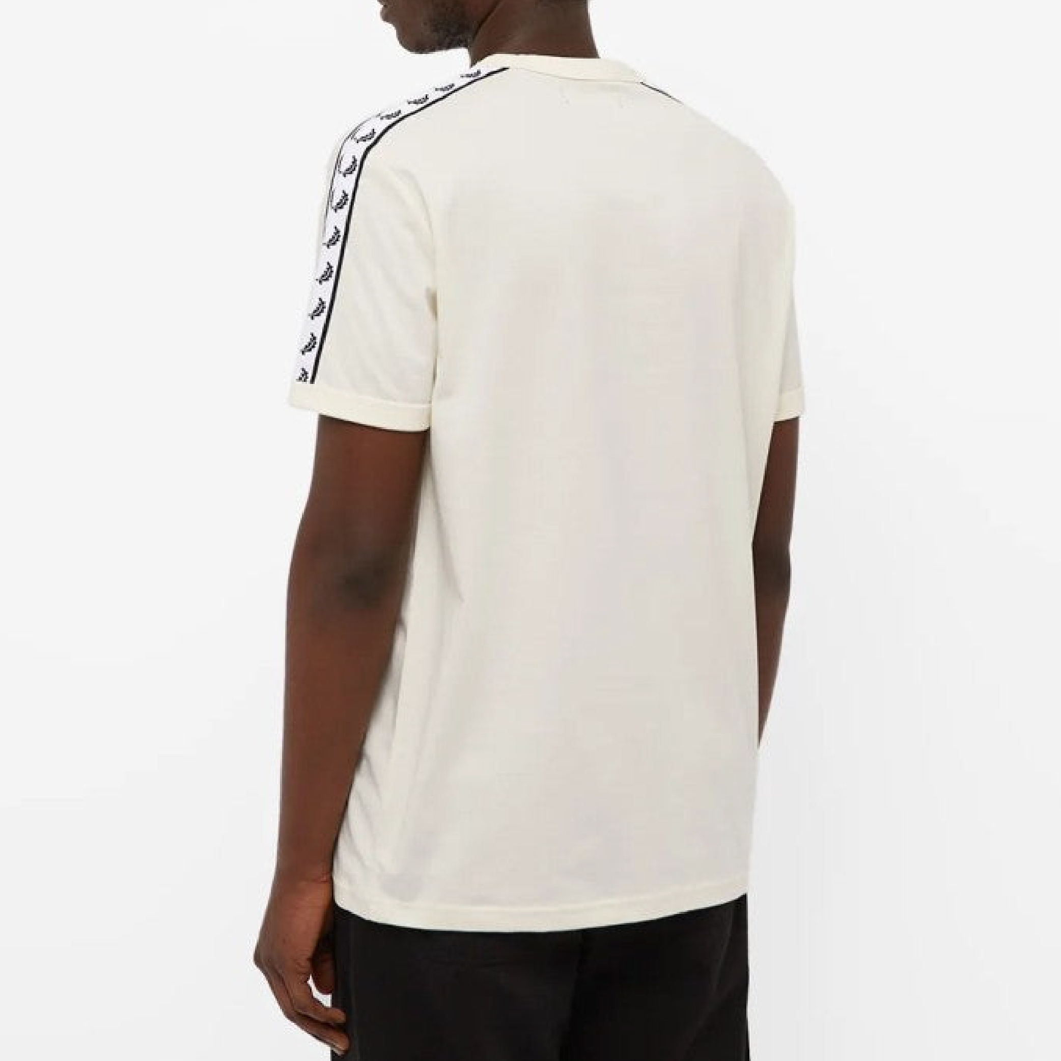 Fred Perry taped ringer crewneck tee in black-gold-07