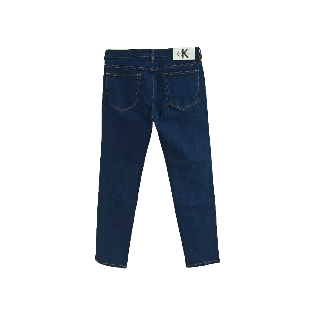 Calvin Klein Dark Blue Denim Jeans (White Leather Patch)-03
