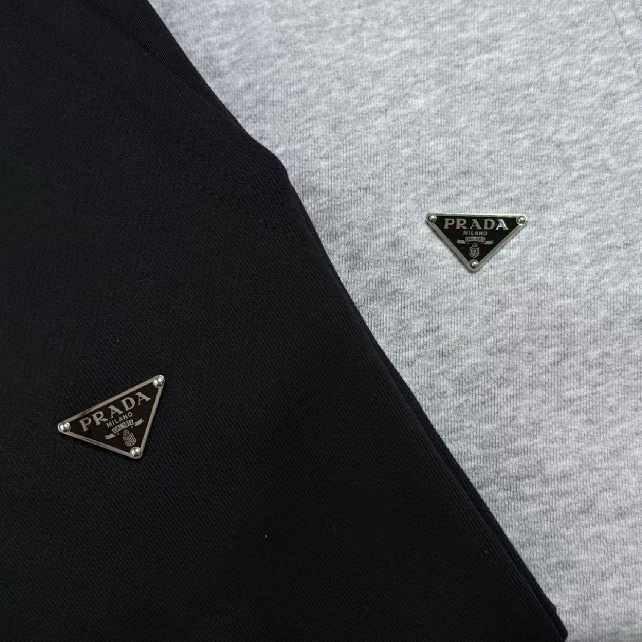 Prada Triangle Metal Logo Jogger Pants-05