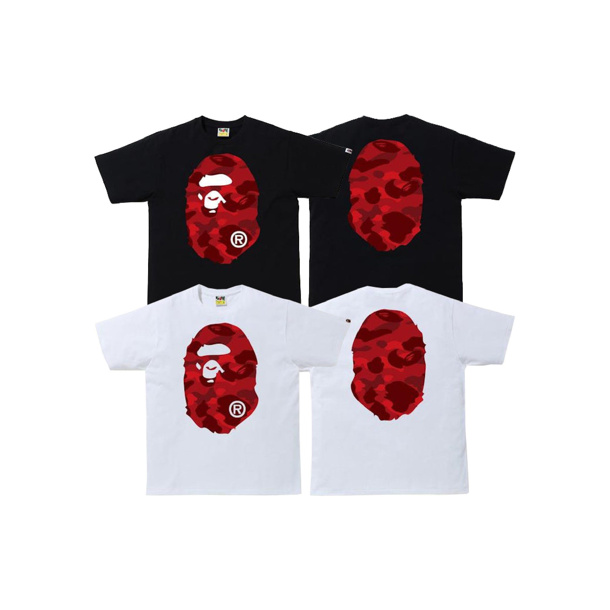 Bape Big Ape Head Red Camo Logo Tee-01