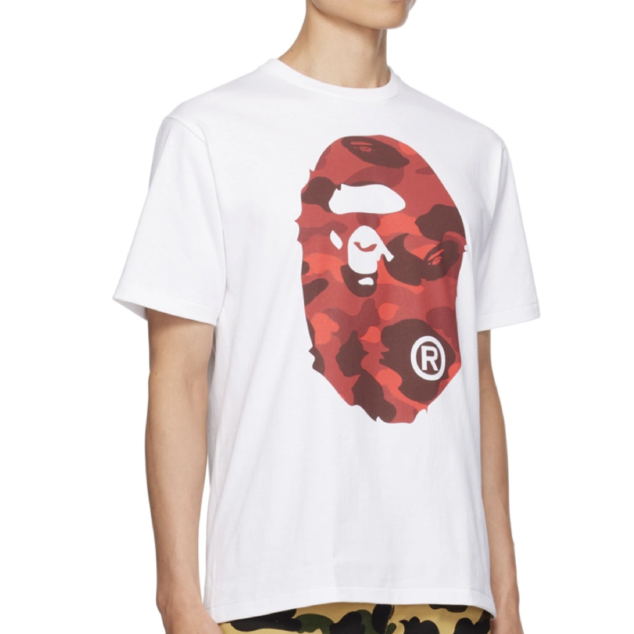 Bape Big Ape Head Red Camo Logo Tee-10